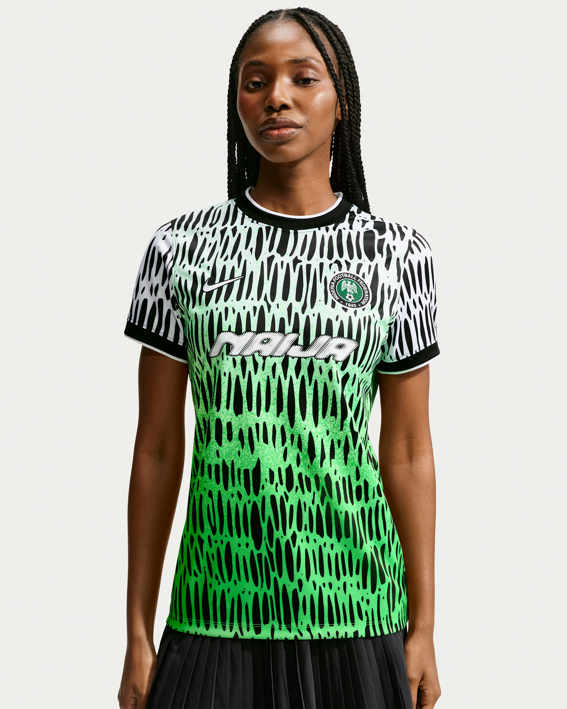 Nike x Nigeria x Slawn Women's Dri-FIT Short-Sleeve Soccer Top - Black/White
