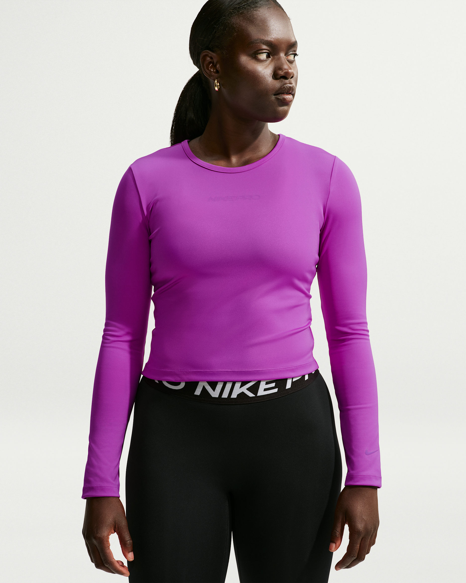 Playera de manga larga Dri-FIT para mujer Nike Pro Sculpt - Morado vivo/Morado vivo