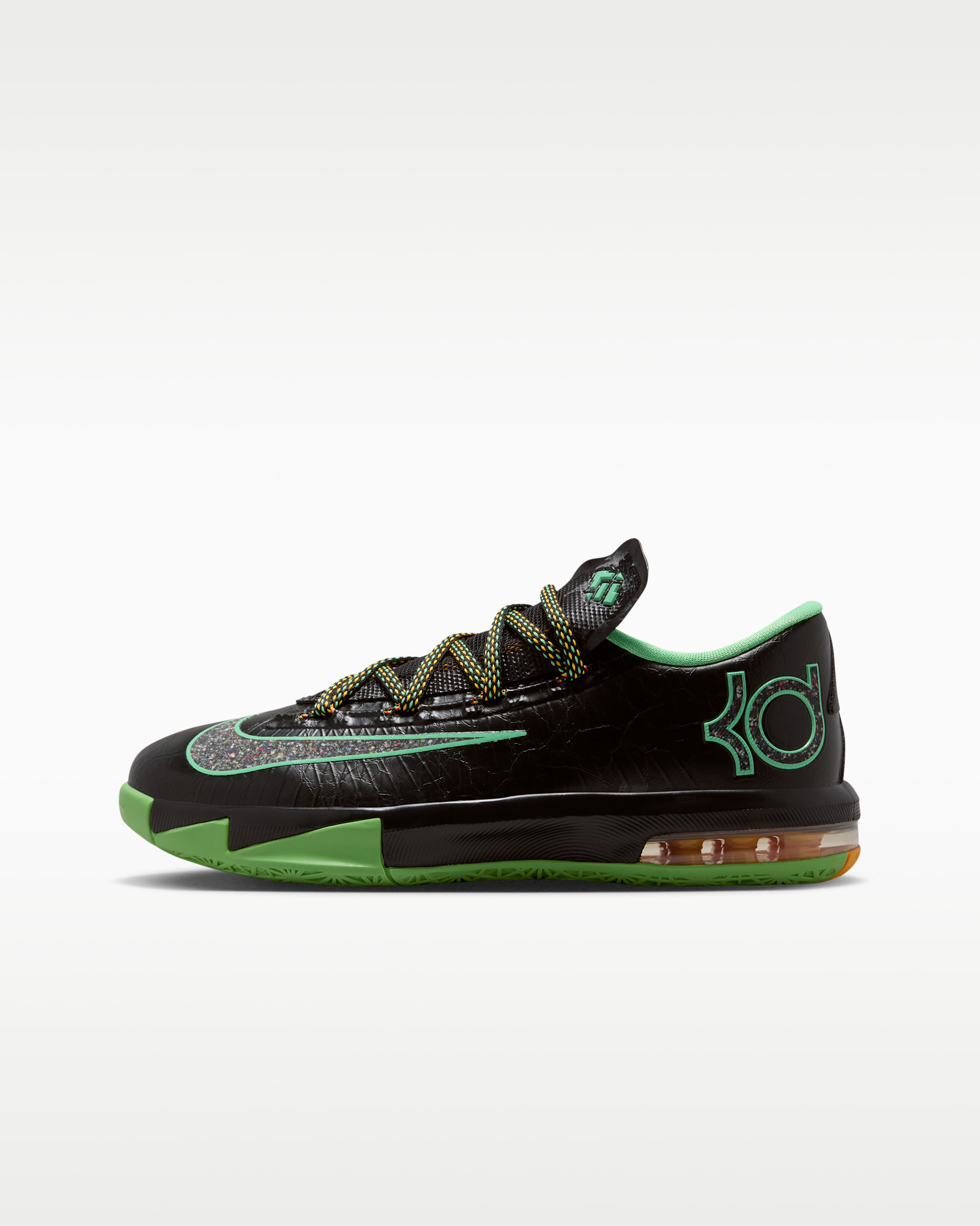 Tenis de básquetbol para niños grandes KD 6 - Negro/Verde lúcido claro/Multicolor
