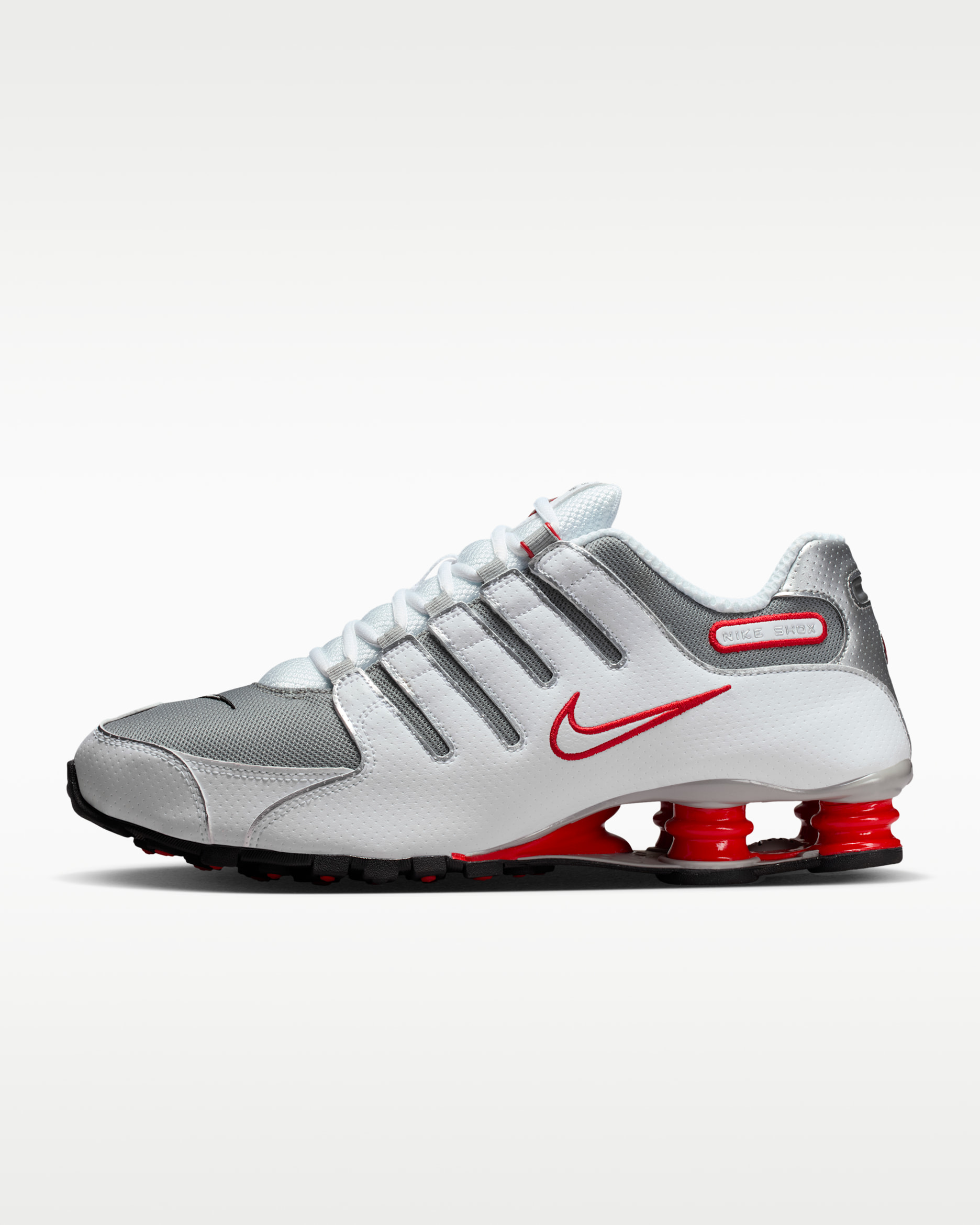 Nike Shox NZ Men's Shoe - White/Sport Red/Cool Grey/Metallic Silver