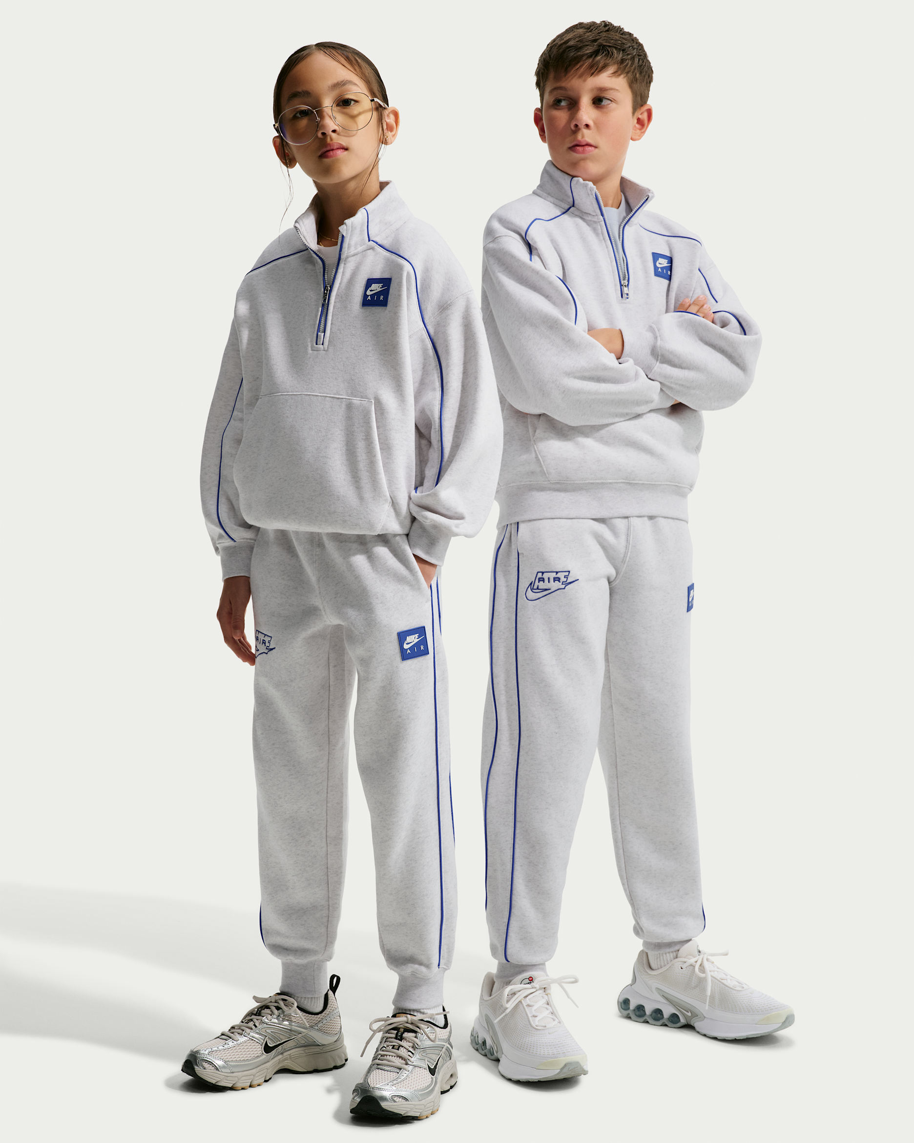 Sweats Nike Air i fleece för ungdom - Birch Heather/Hyper Royal/Hyper Royal