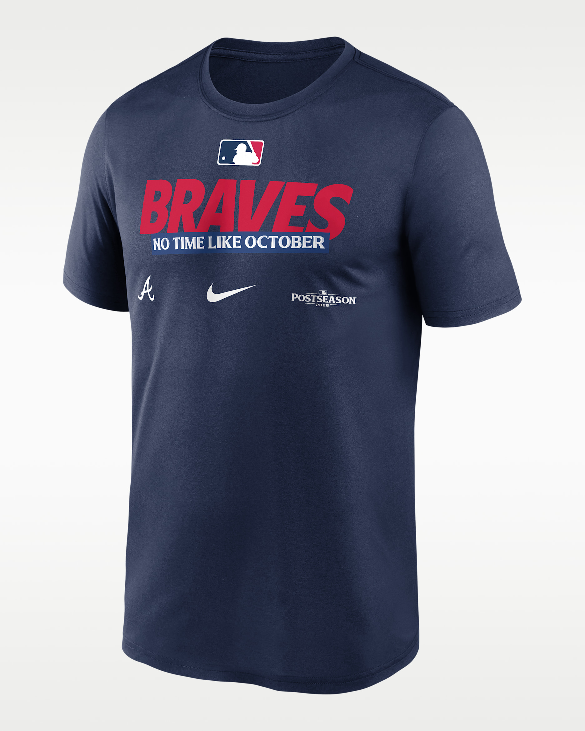 Playera Nike Dri-FIT de la MLB para hombre Atlanta Braves 2026 Postseason Authentic Collection Legend - Azul marino medianoche