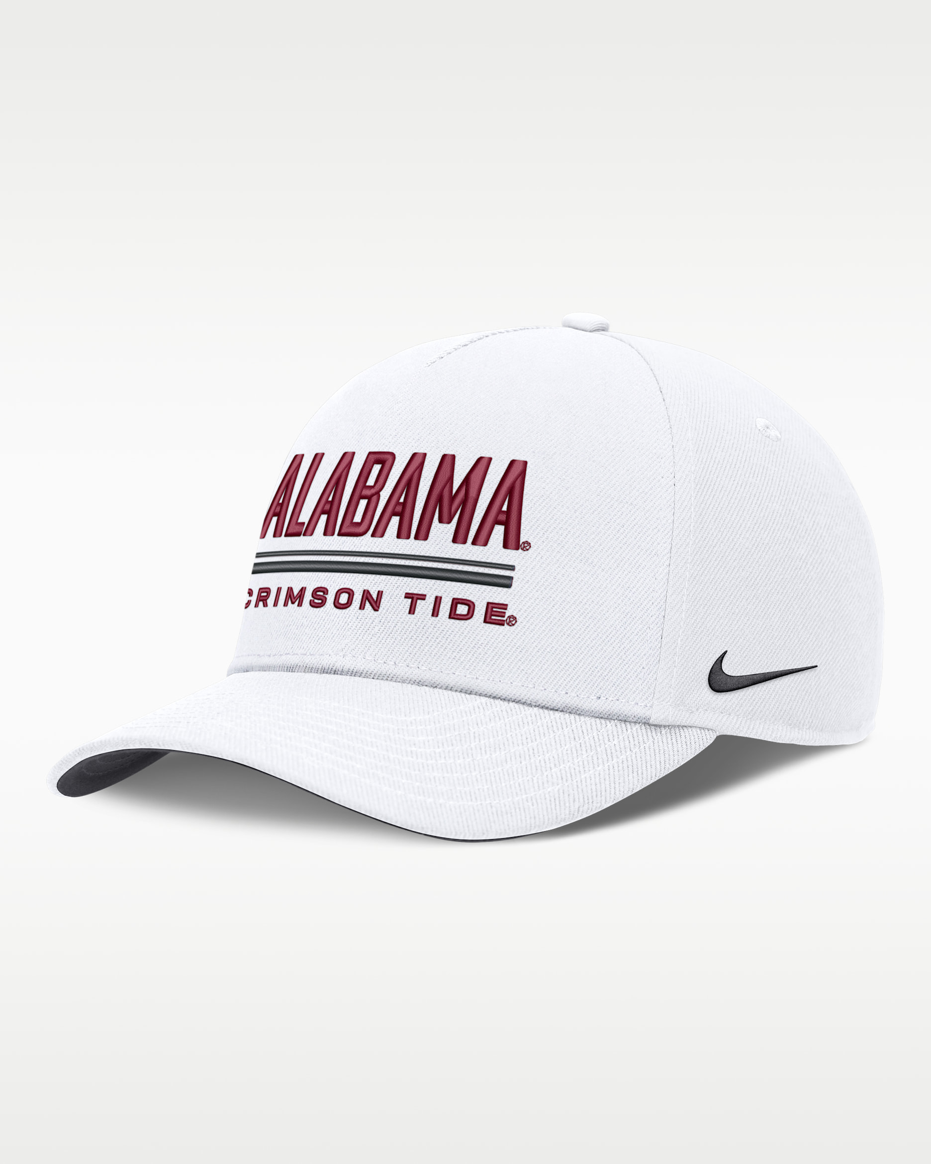 Gorra universitaria Nike Dri-FIT ajustable para hombre Alabama Sideline Practice Rise - Blanco
