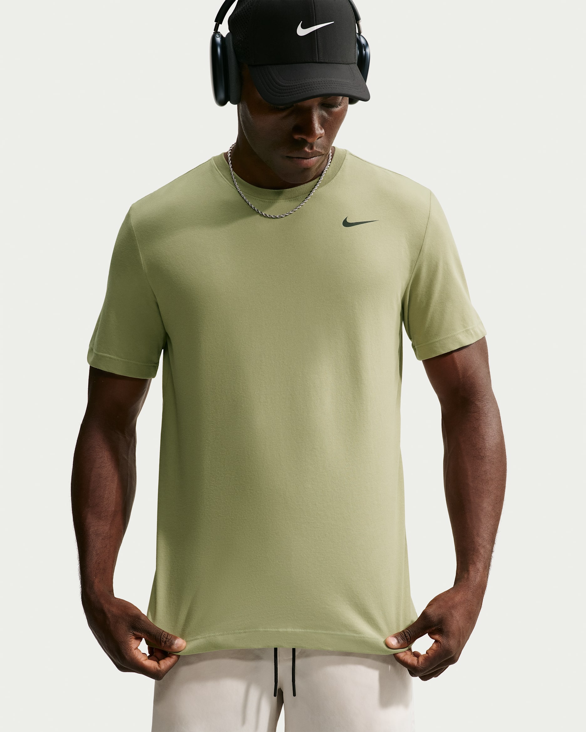 Nike Dri-FIT Men's Fitness T-Shirt - Dusty Olive/Black