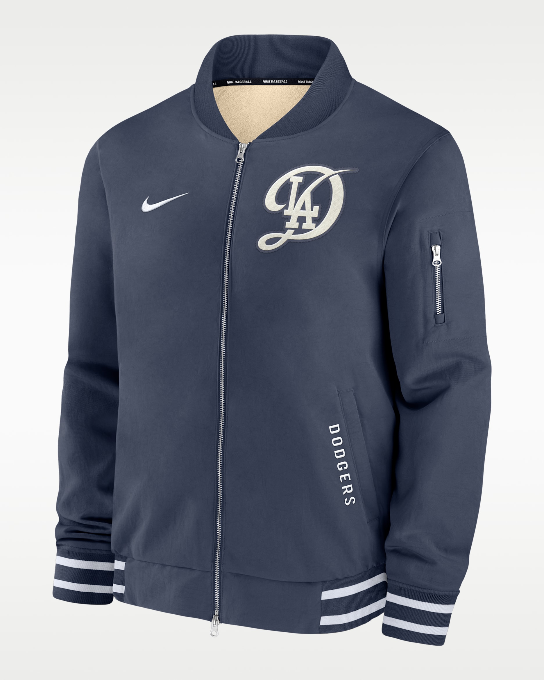 Los Angeles Dodgers Authentic Collection City Connect Men's Nike MLB Full-Zip Bomber Jacket - Blue