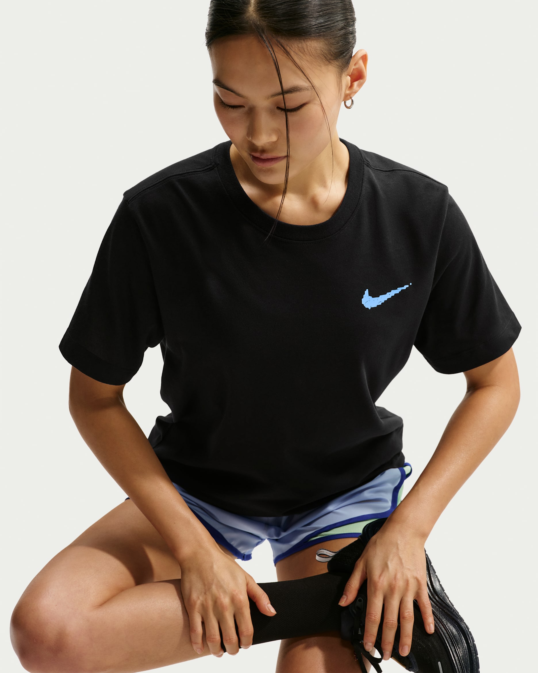 Nike Men's Dri-FIT Running T-Shirt - Black/Football Blue