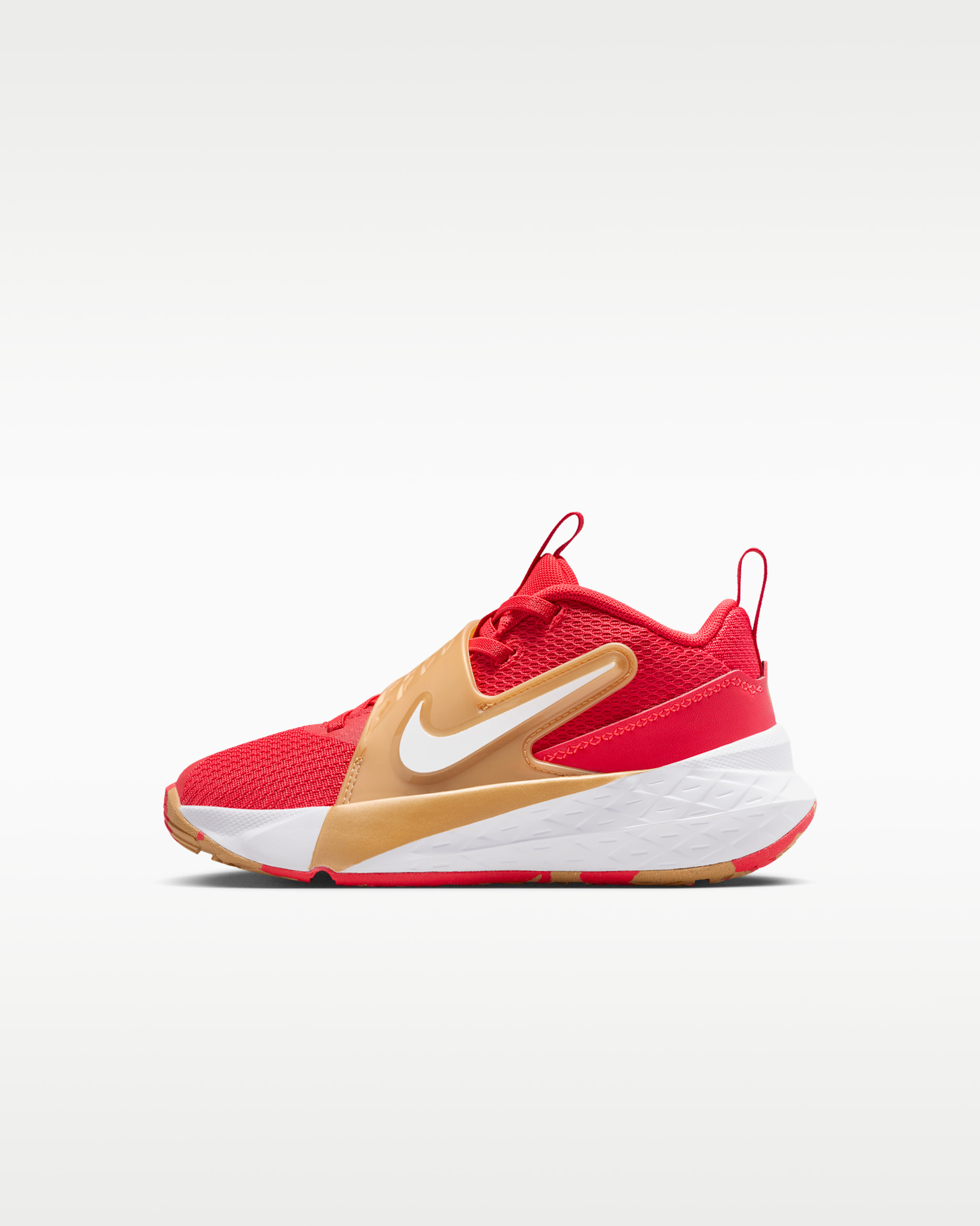 Nike Team Hustle D 12 Küçük Çocuk Ayakkabısı - University Red/Metallic Gold/Bright Crimson/Beyaz