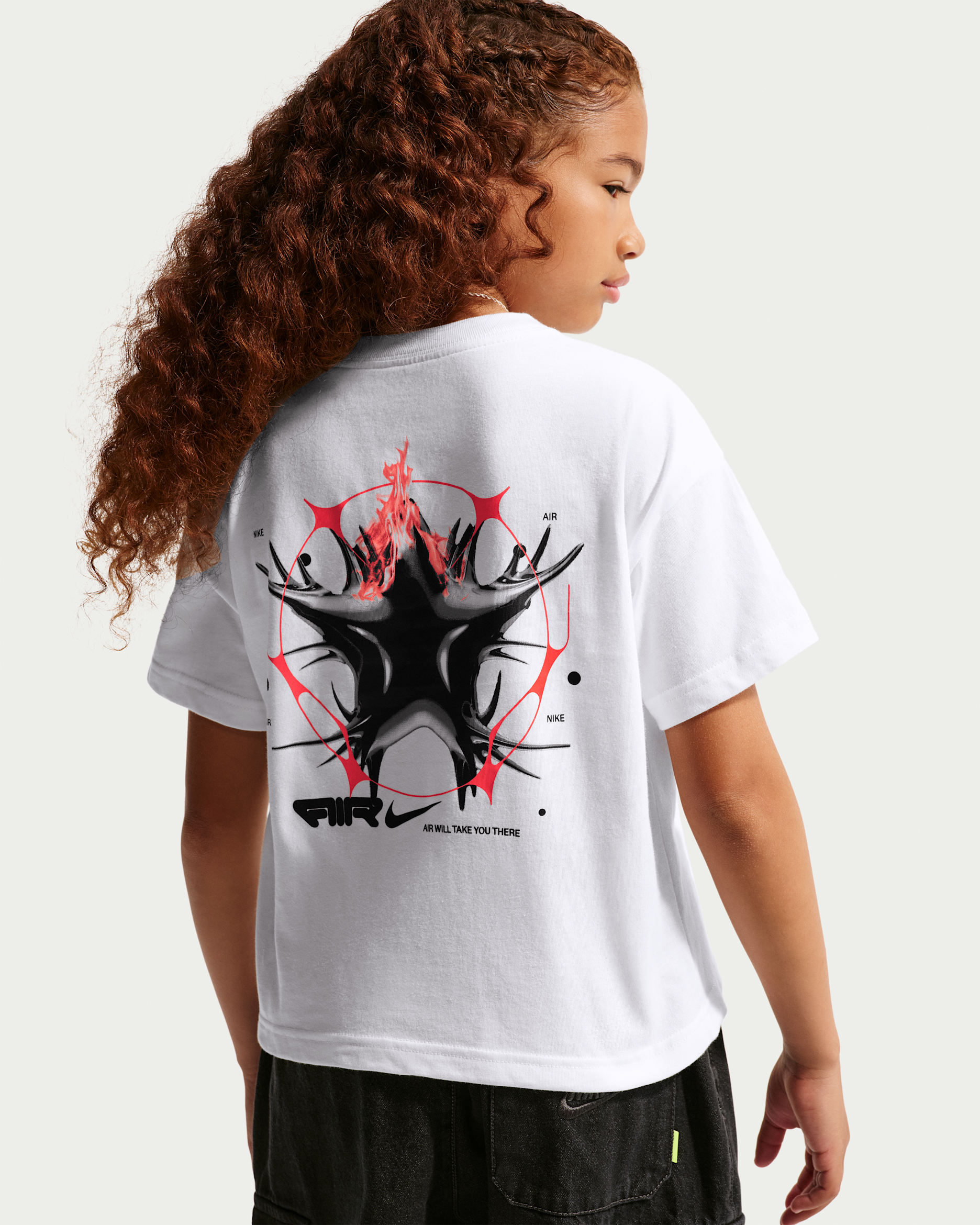 T-shirt boxy Nike Sportswear pour pré-ado (fille) - Blanc
