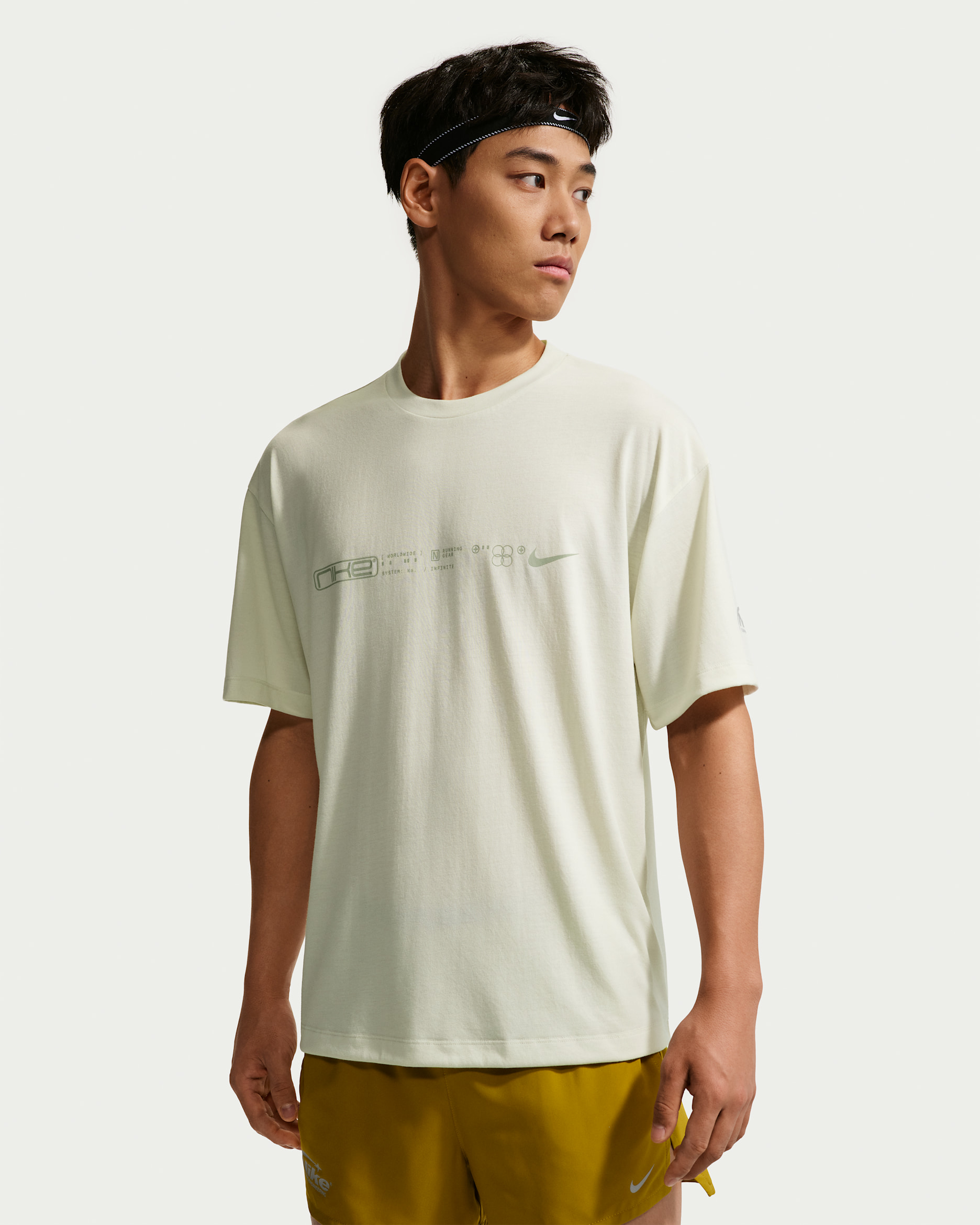 ナイキ ディスラプト メンズ Dri-FIT ショートスリーブ ランニングトップ - シーグラス/サフランクウォーツ