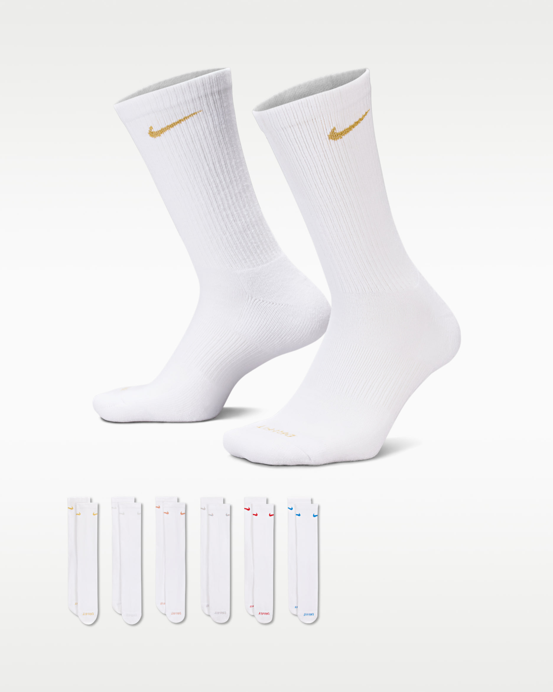 Nike Everyday Plus Cushioned Training Crew Socks (6 Pairs) - Multi-Colour