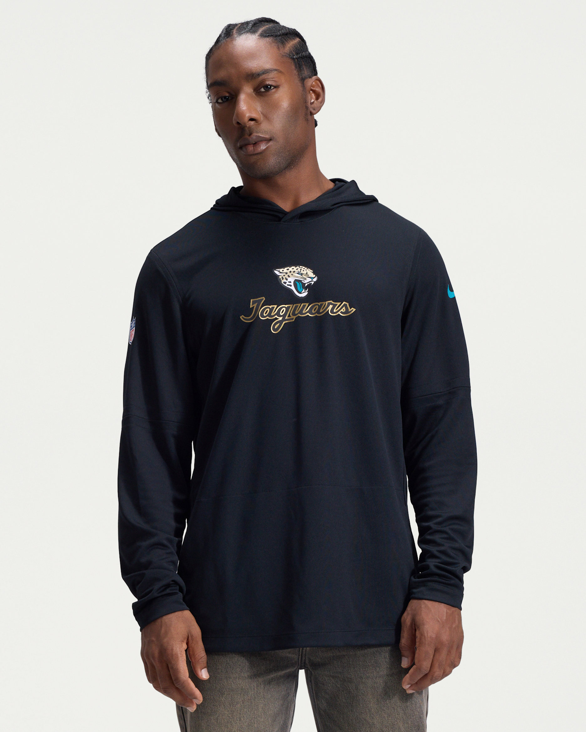 Jacksonville Jaguars Rivalries Collection Sideline Men's Nike Dri-FIT NFL Long-Sleeve Hooded Top - Black