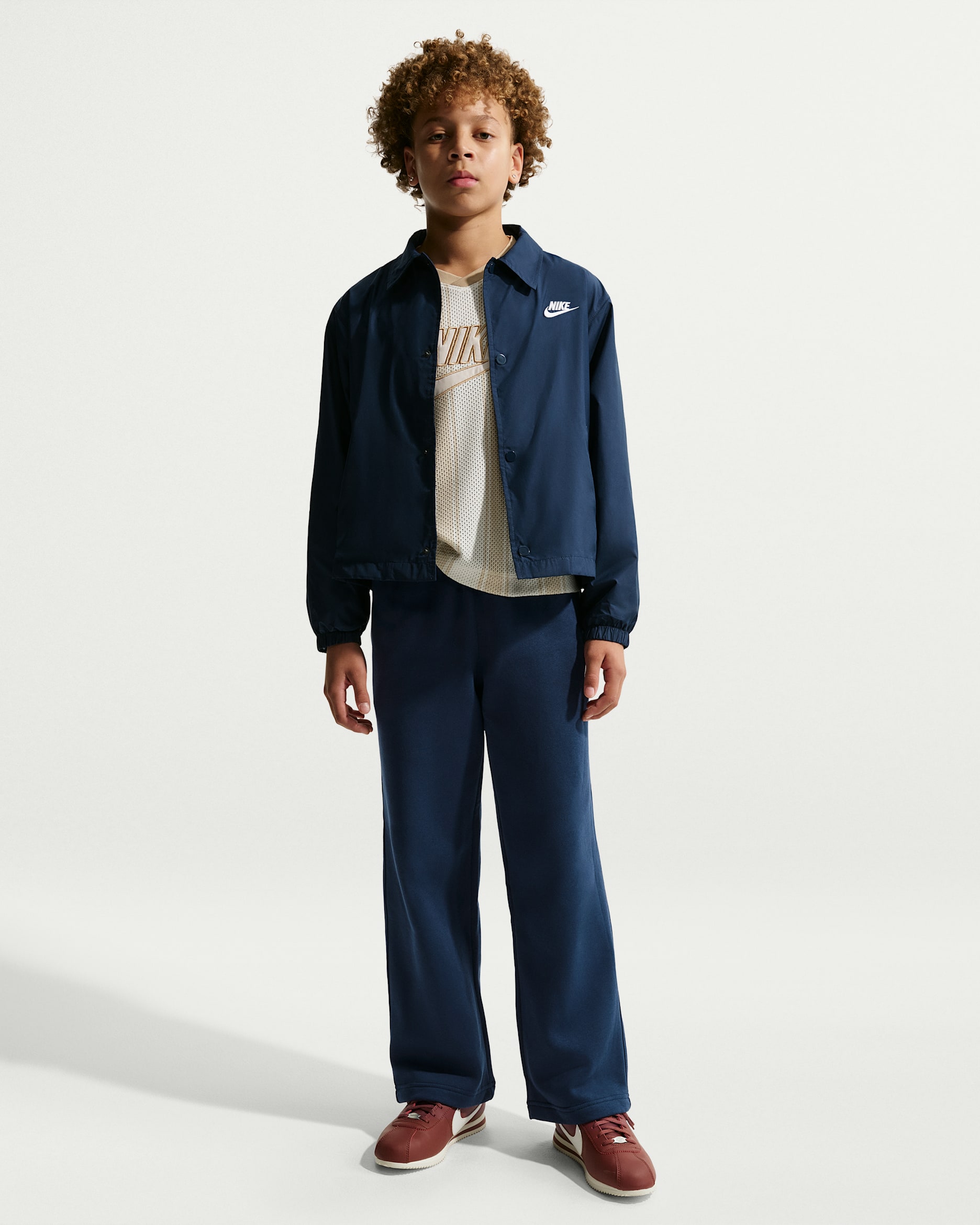 Nike Sportswear Kids' Loose Open-Hem Pants - Midnight Navy/White