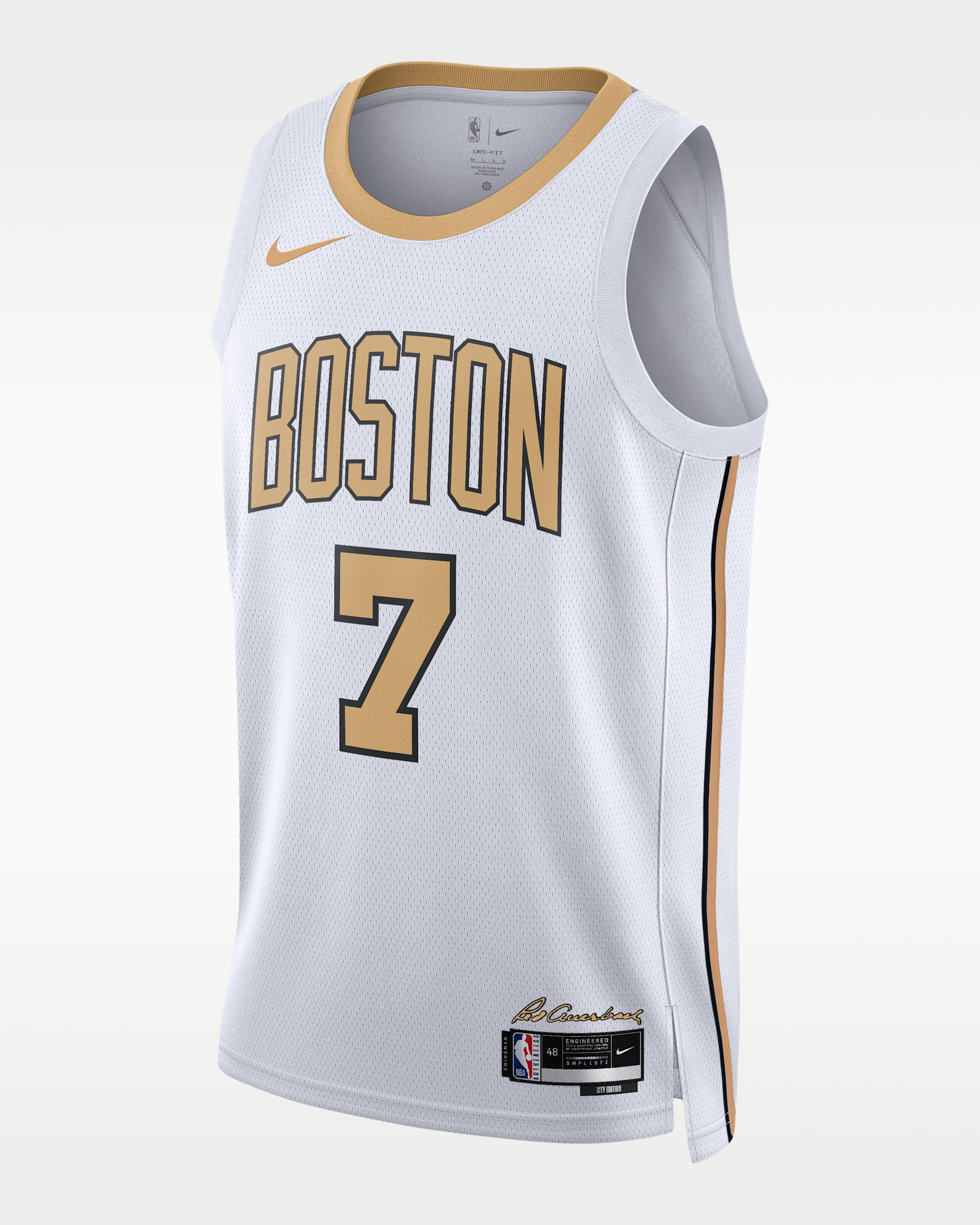 Maglia Jaylen Brown Boston Celtics City Edition Swingman Nike NBA – Uomo - Bianco