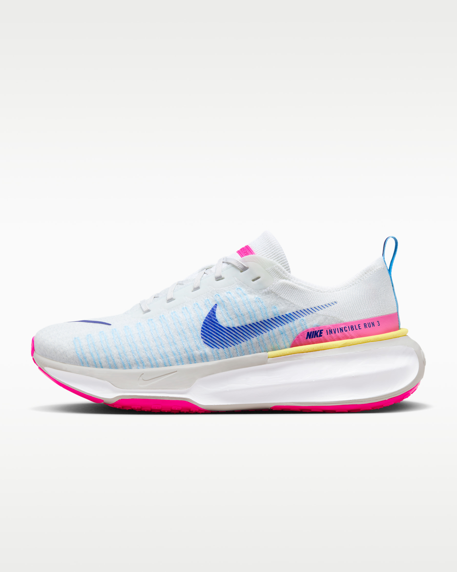 Nike Invincible 3 Men's Road Running Shoes - White/Photon Dust/Fierce Pink/Deep Royal Blue