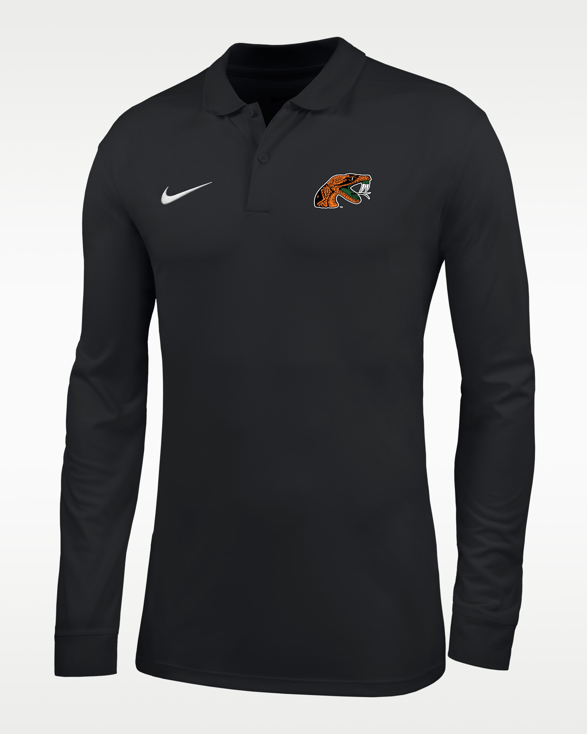 Nike College (Florida A&M University) Men's Dri-FIT Long-Sleeve Polo - Black