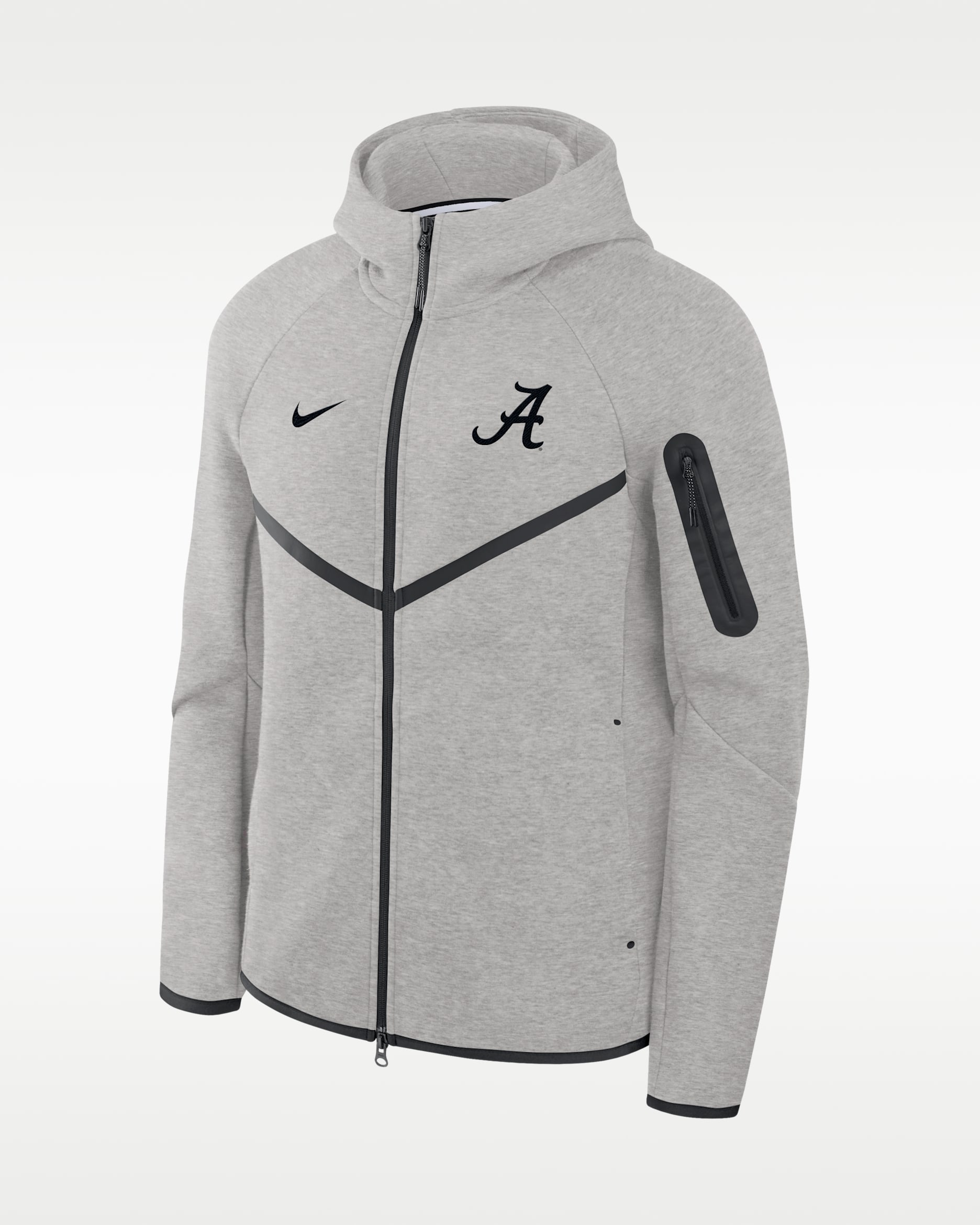 Chamarra universitaria Nike con gorro de cierre completo para hombre Alabama Tech Fleece - Gris