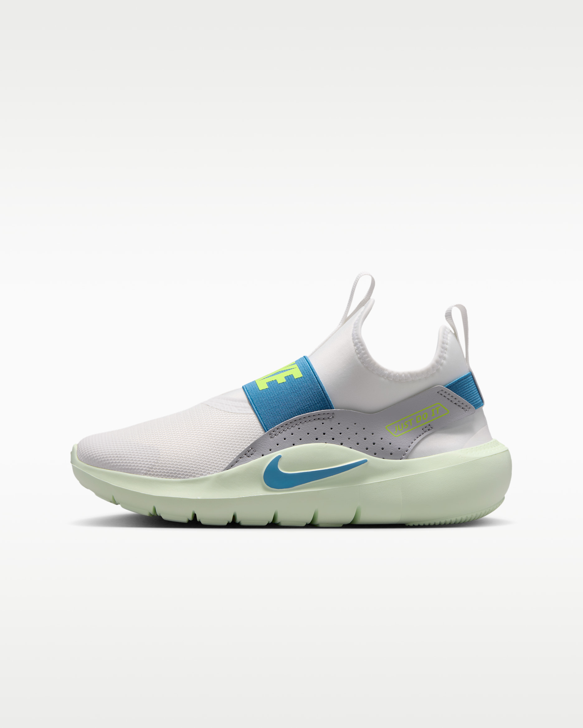 Nike Flex Runner 4 Big Kids' Running Shoes - Summit White/Wolf Grey/Volt Tint/Dutch Blue