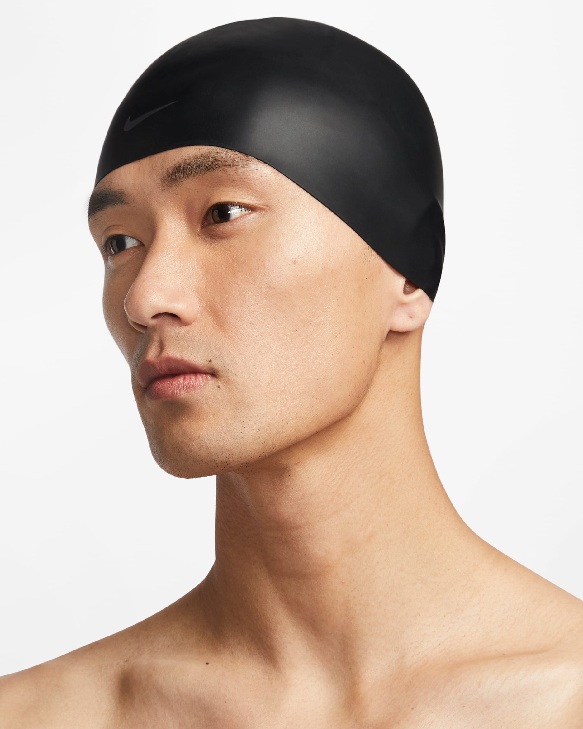 Gorro de entrenamiento de silicona para pelo largo Nike Swim Solid - Negro/Negro