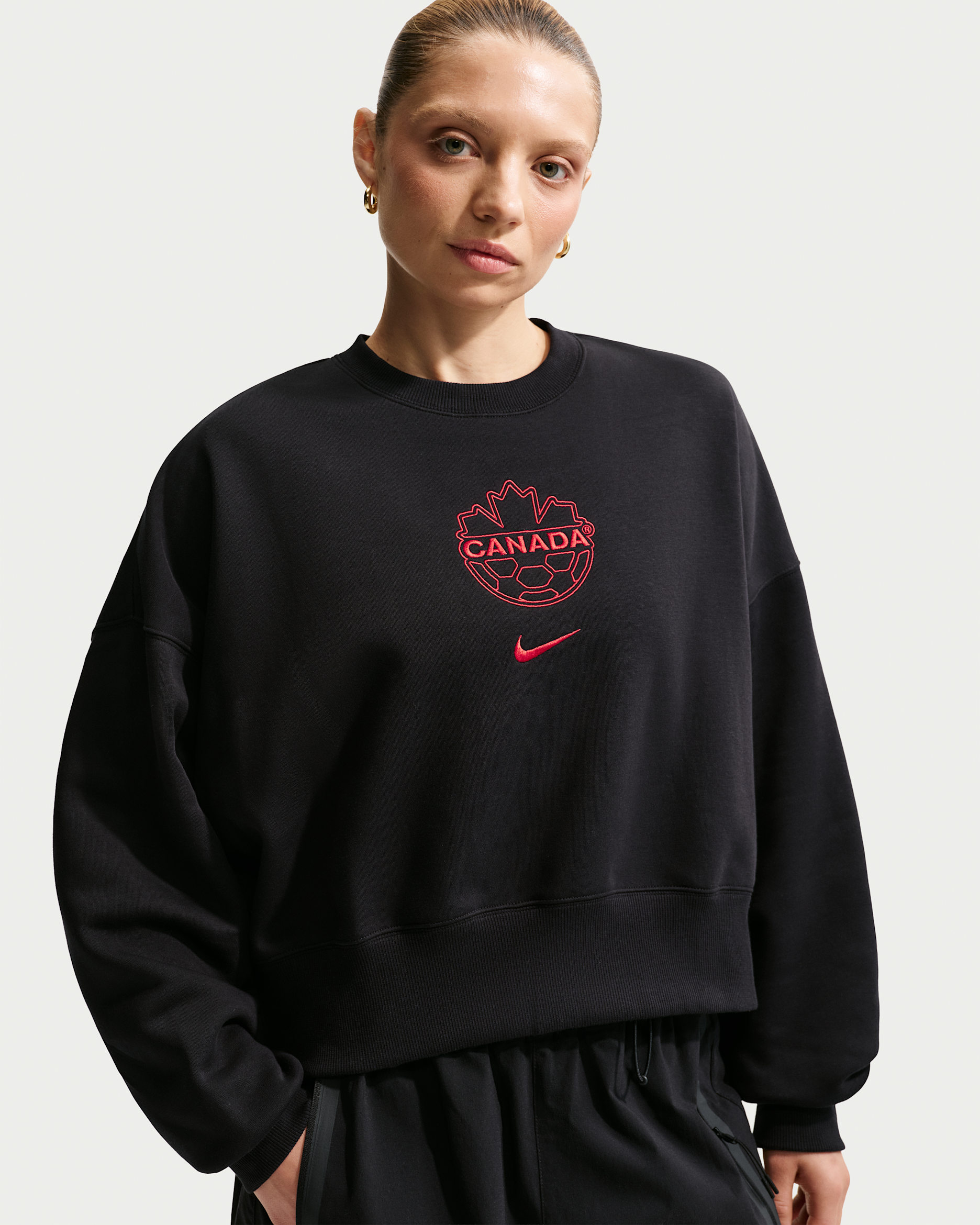 Nike Phoenix Fleece Women's Crew-Neck Sweatshirt - Black