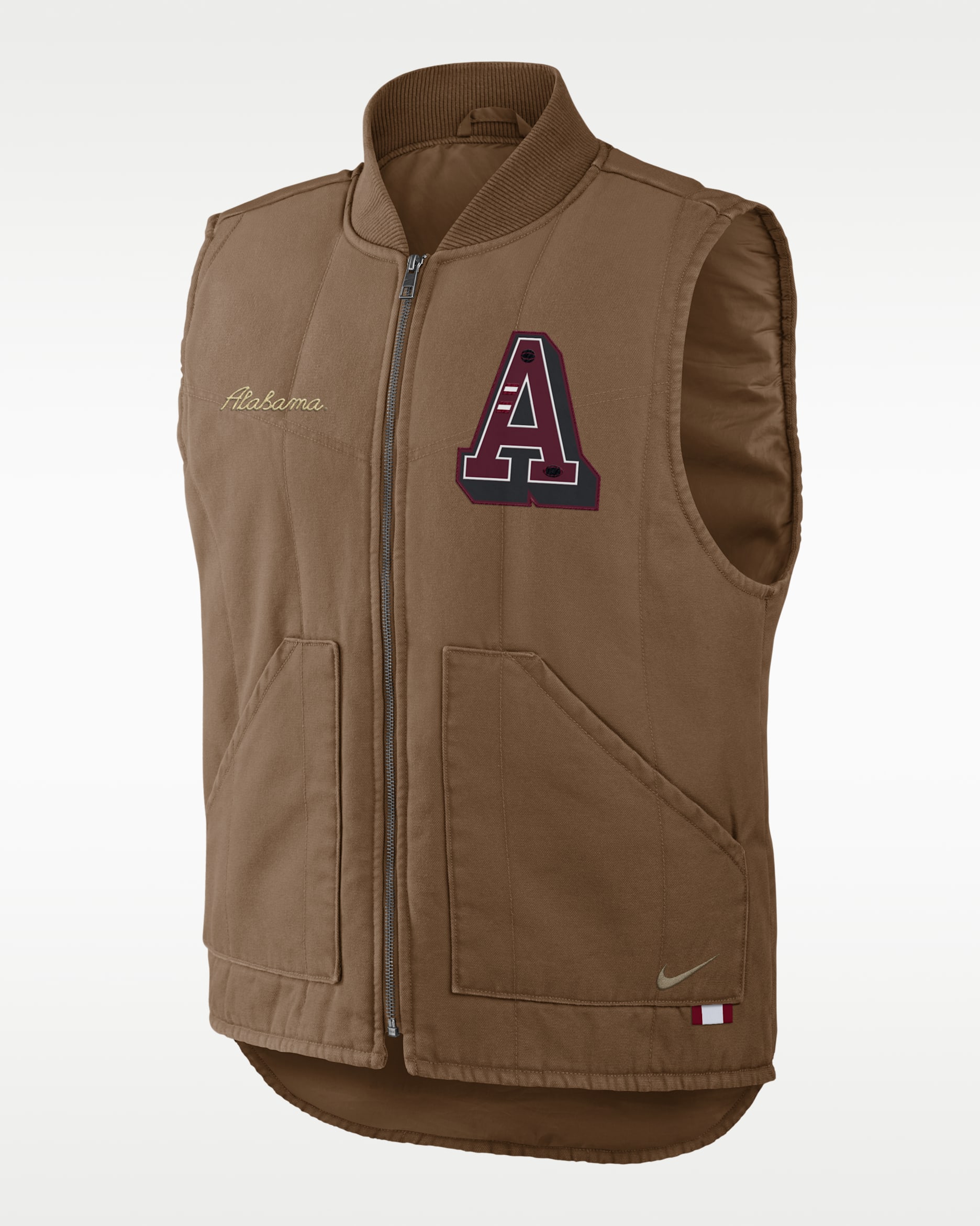 Alabama Academic Men's Nike College Padded Full-Zip Vest - Light British Tan