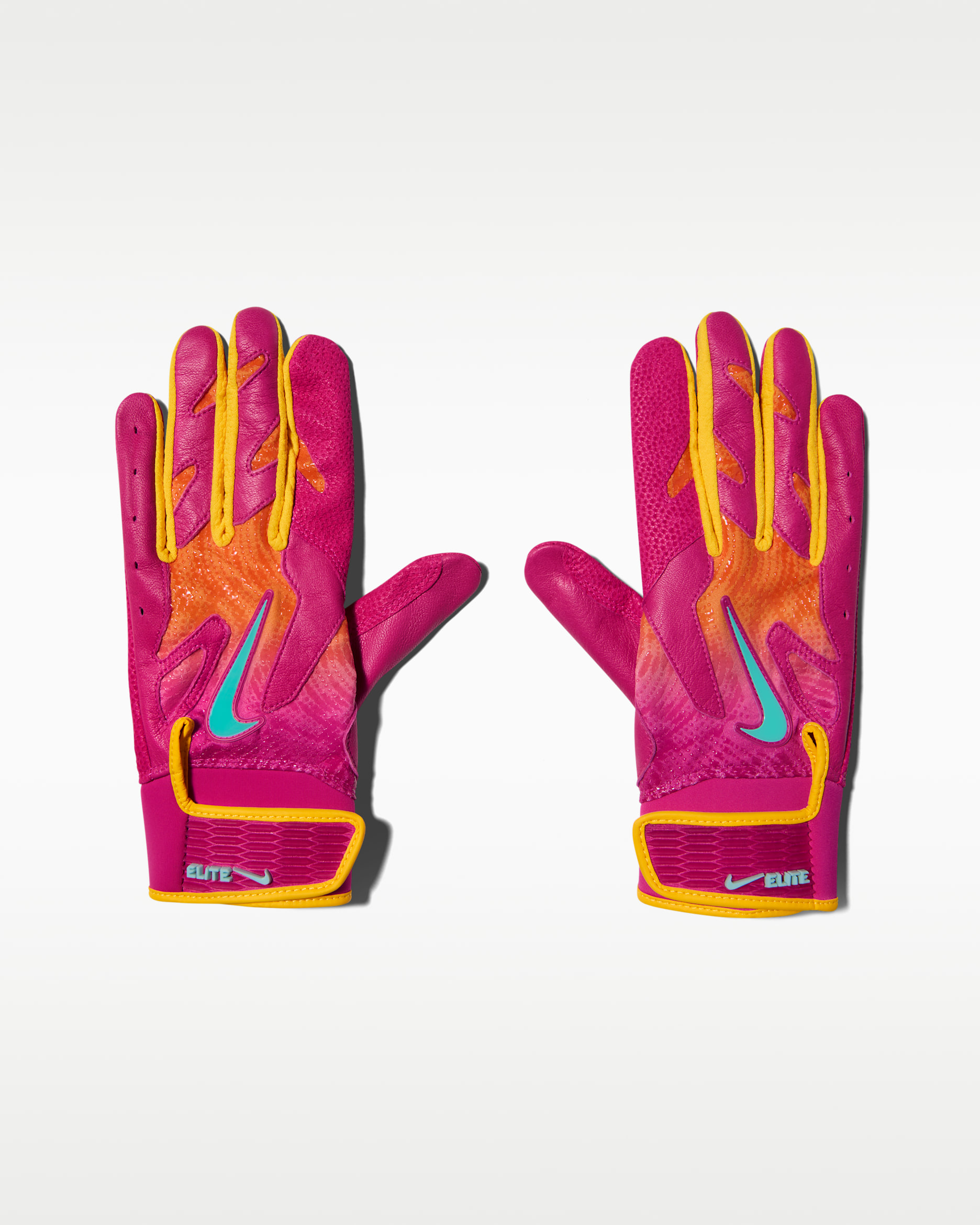 Guantes de bateo de béisbol Nike Alpha Elite 2.0 - Rojo espino/Rojo espino/Amarillo