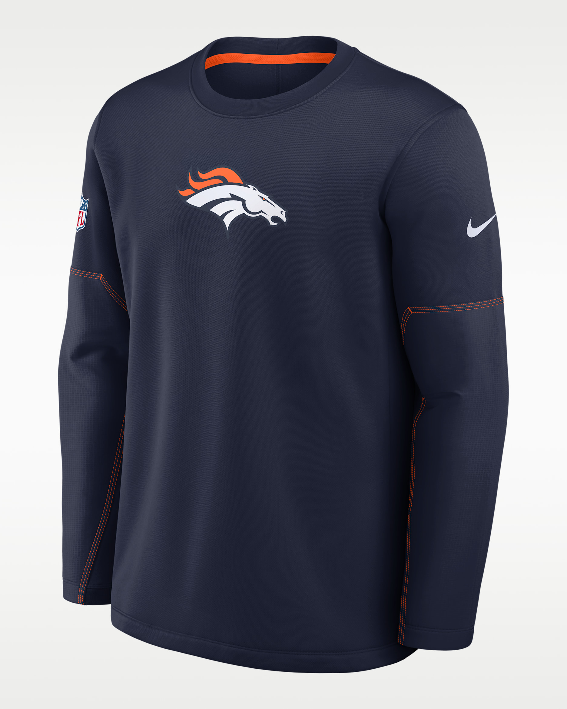 Denver Broncos Sideline Coaches Men's Nike Therma-FIT NFL Long-Sleeve T-Shirt - Navy