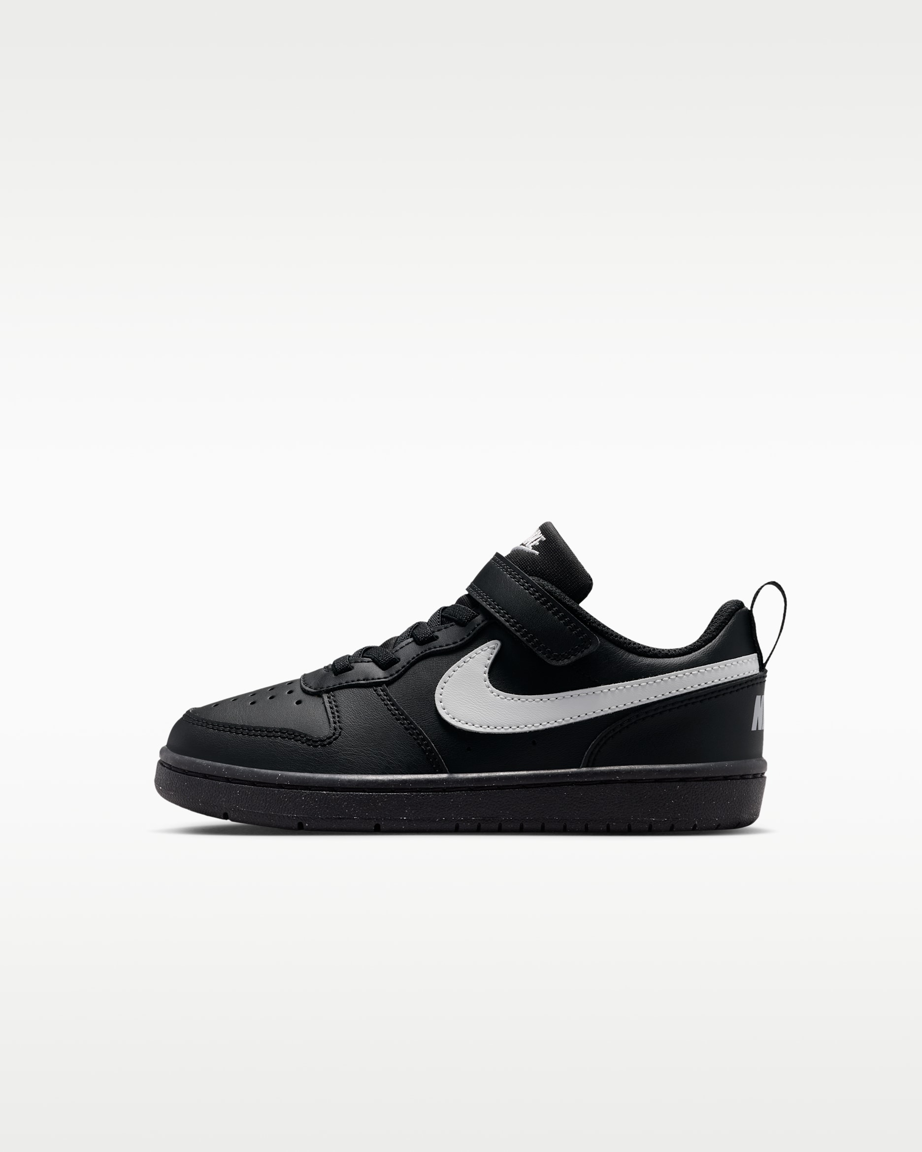 Tenis para niños de preescolar Nike Court Borough Low Recraft - Negro/Negro/Gris niebla