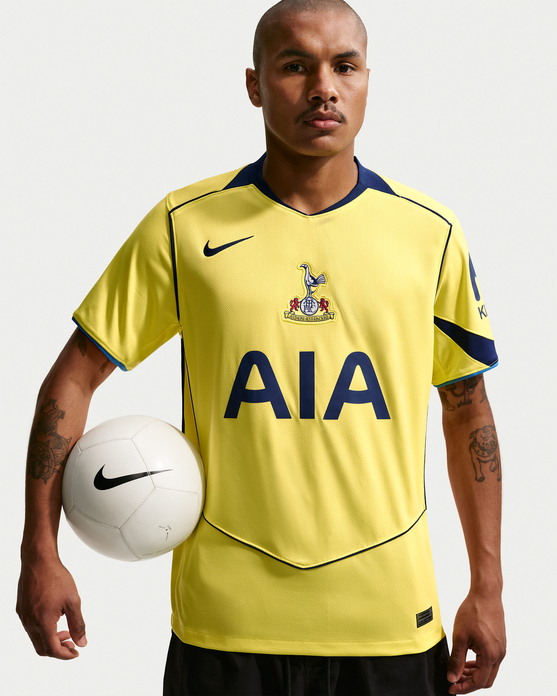 เสื้อแข่งฟุตบอล Replica ผู้ชาย Nike Dri-FIT Total 90 Tottenham Hotspur 2025/26 Stadium Third - Dynamic Yellow/Blue Void/Pacific Blue/Blue Void