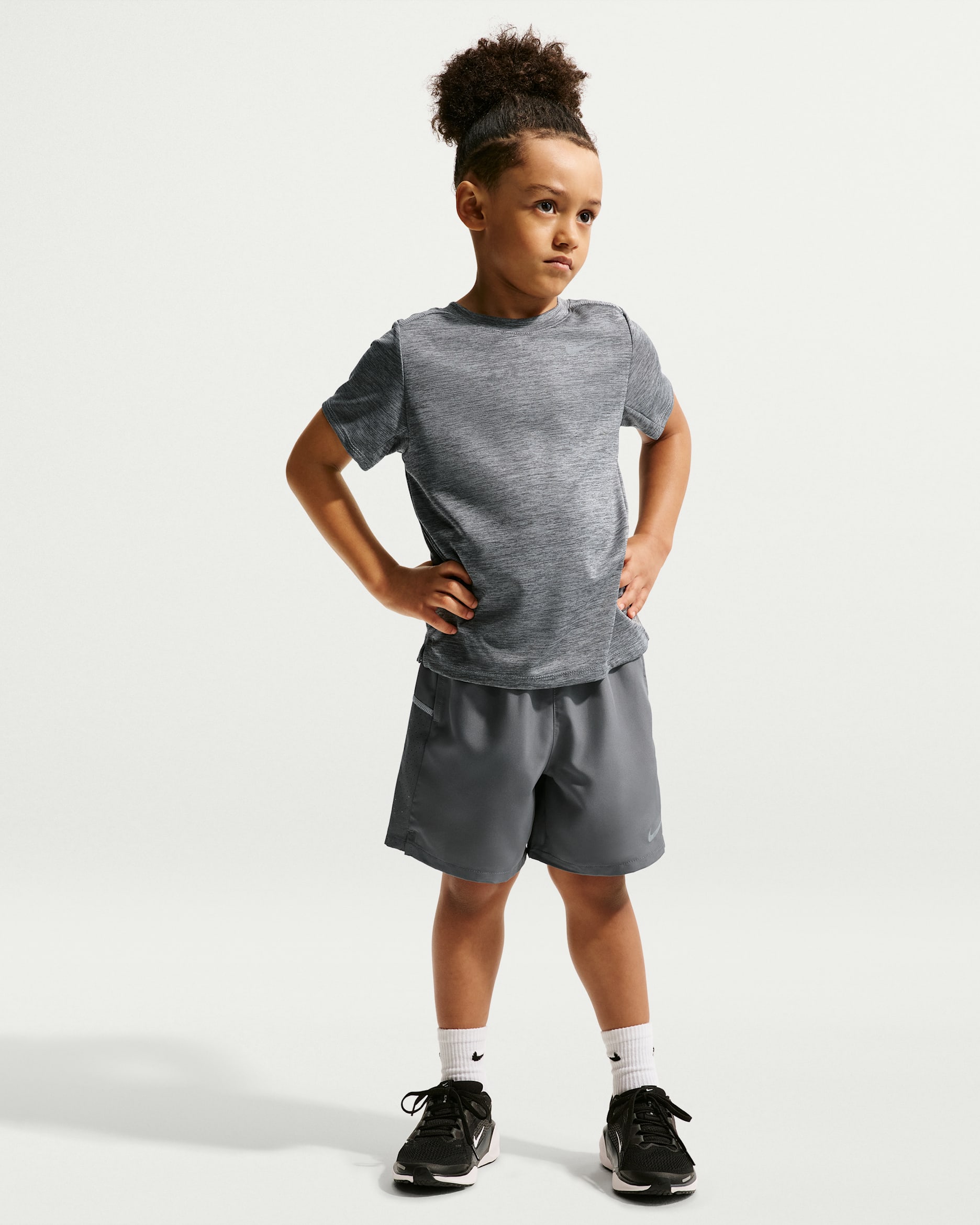 Nike Little Kids' Dri-FIT Miler Top and Shorts Set - Smoke Grey