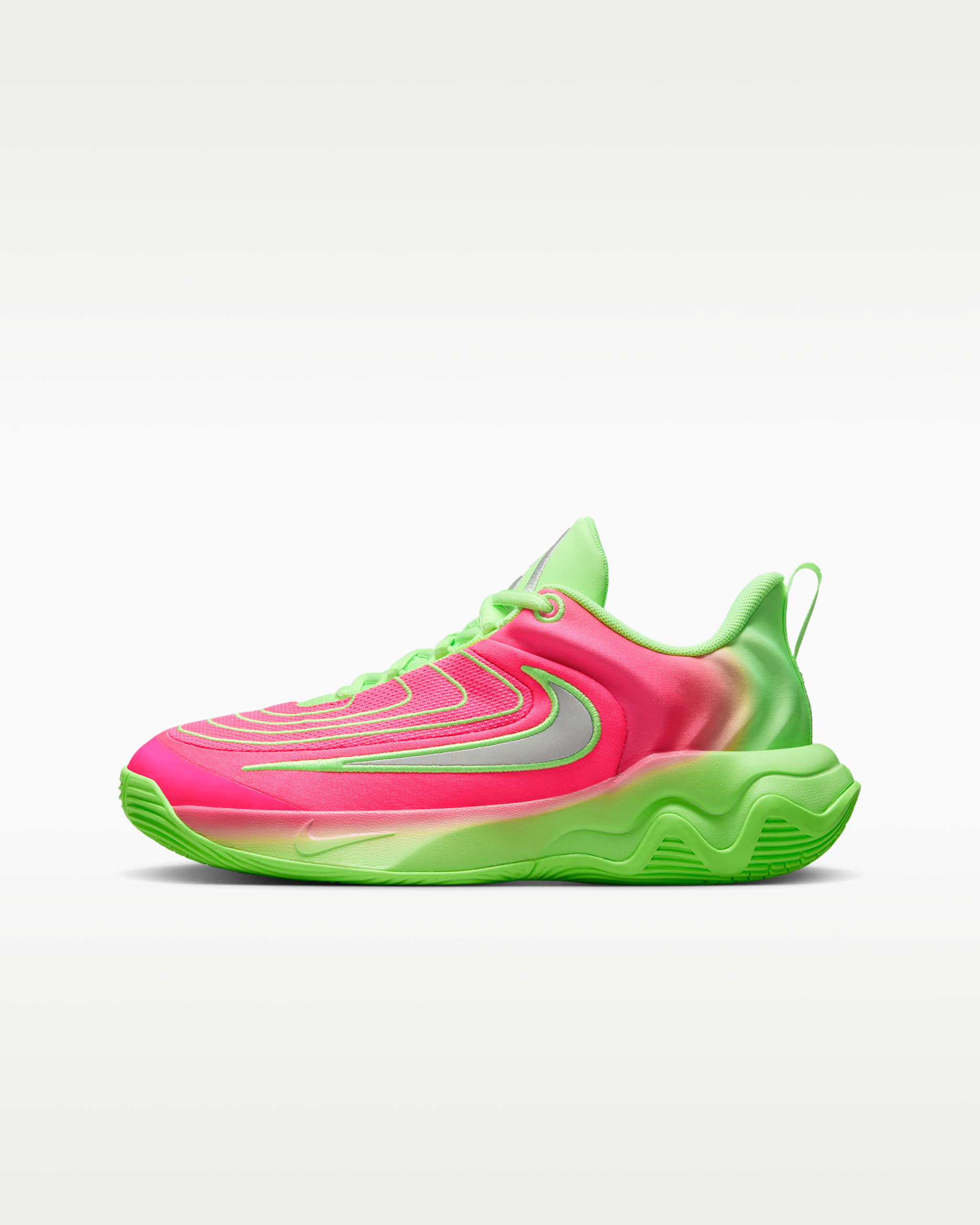 รองเท้าบาสเก็ตบอลเด็กโต Giannis Immortality 4 - Lime Blast/Hyper Pink/Iron Grey
