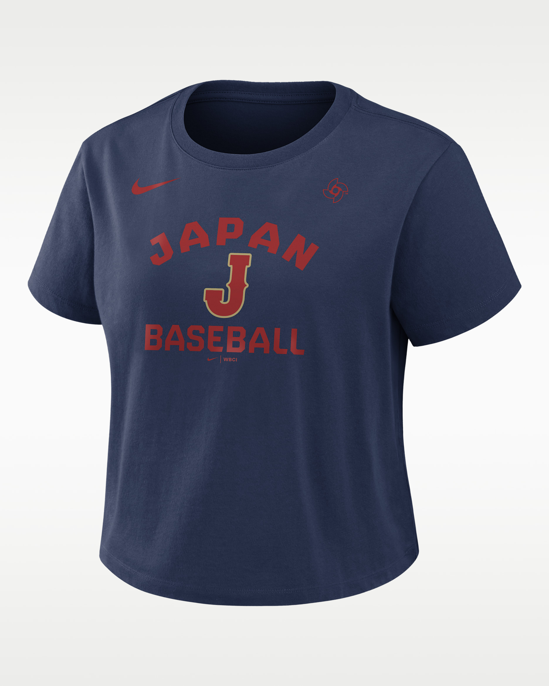 Japan National Baseball Team 2026 World Baseball Classic Mod Women's Nike Cropped T-Shirt - Navy