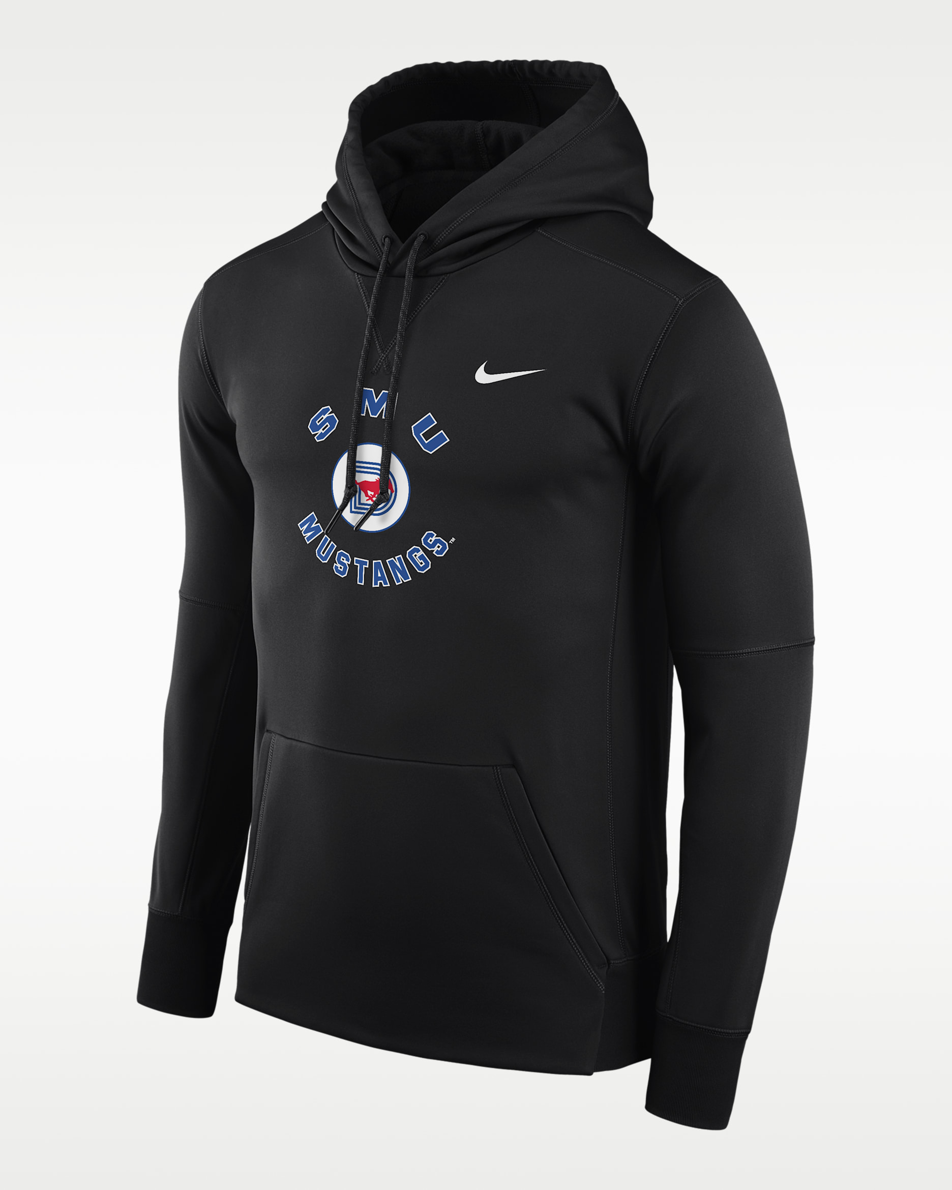 SMU Mustangs Men's Nike Football Therma-FIT College Hoodie - Black