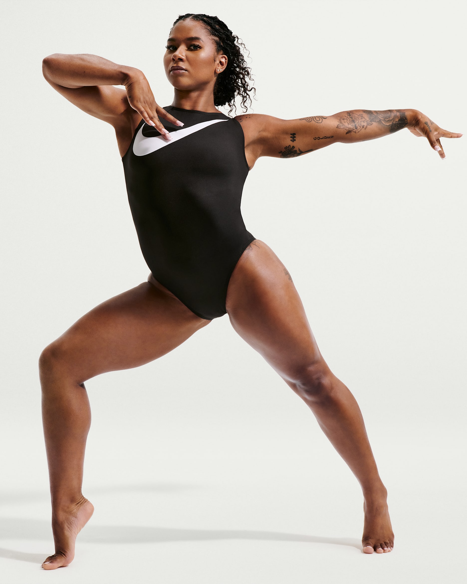 Nike Gymnastics "Jordan Chiles" Women's Asymmetry Leotard - Black