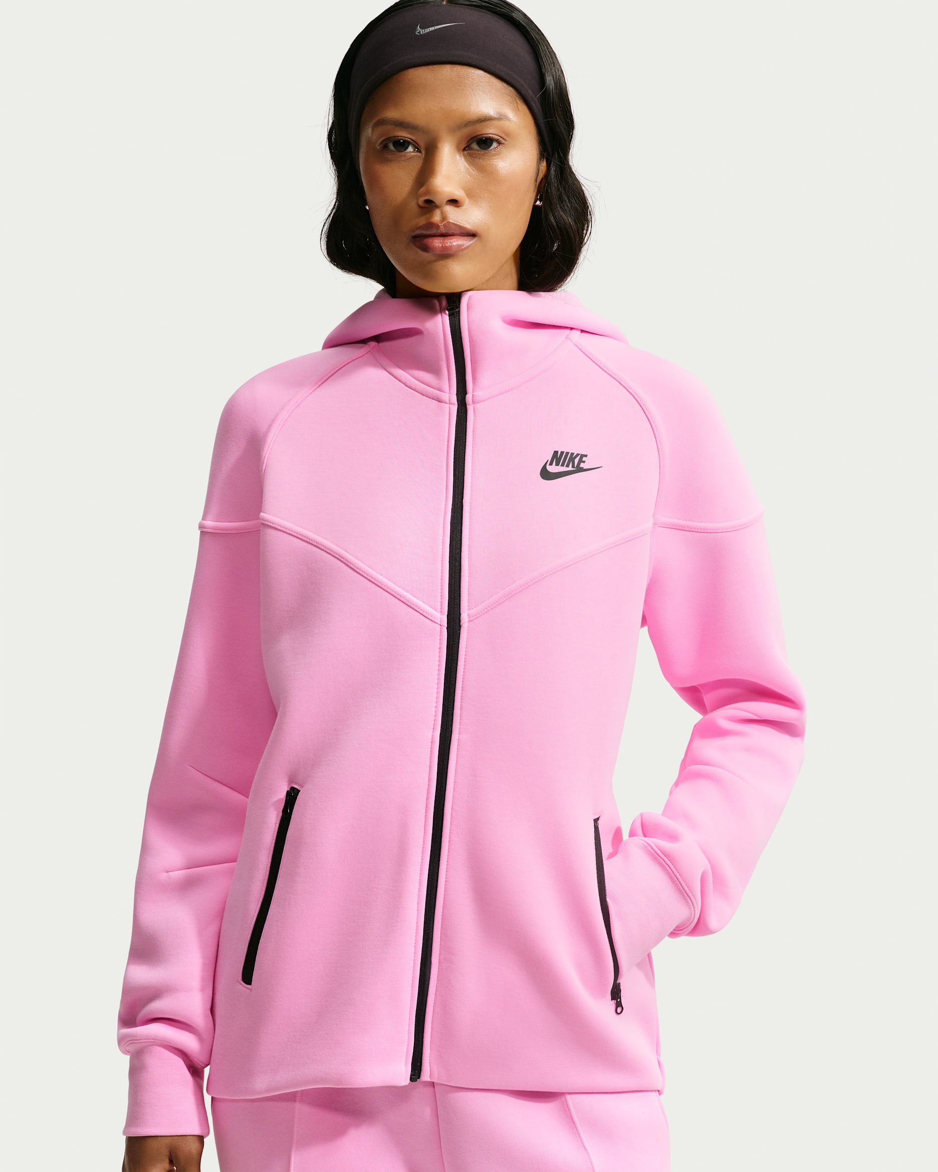 Nike Sportswear Tech Fleece Windrunner Women's Full-Zip Hoodie - Pink Rise/Black