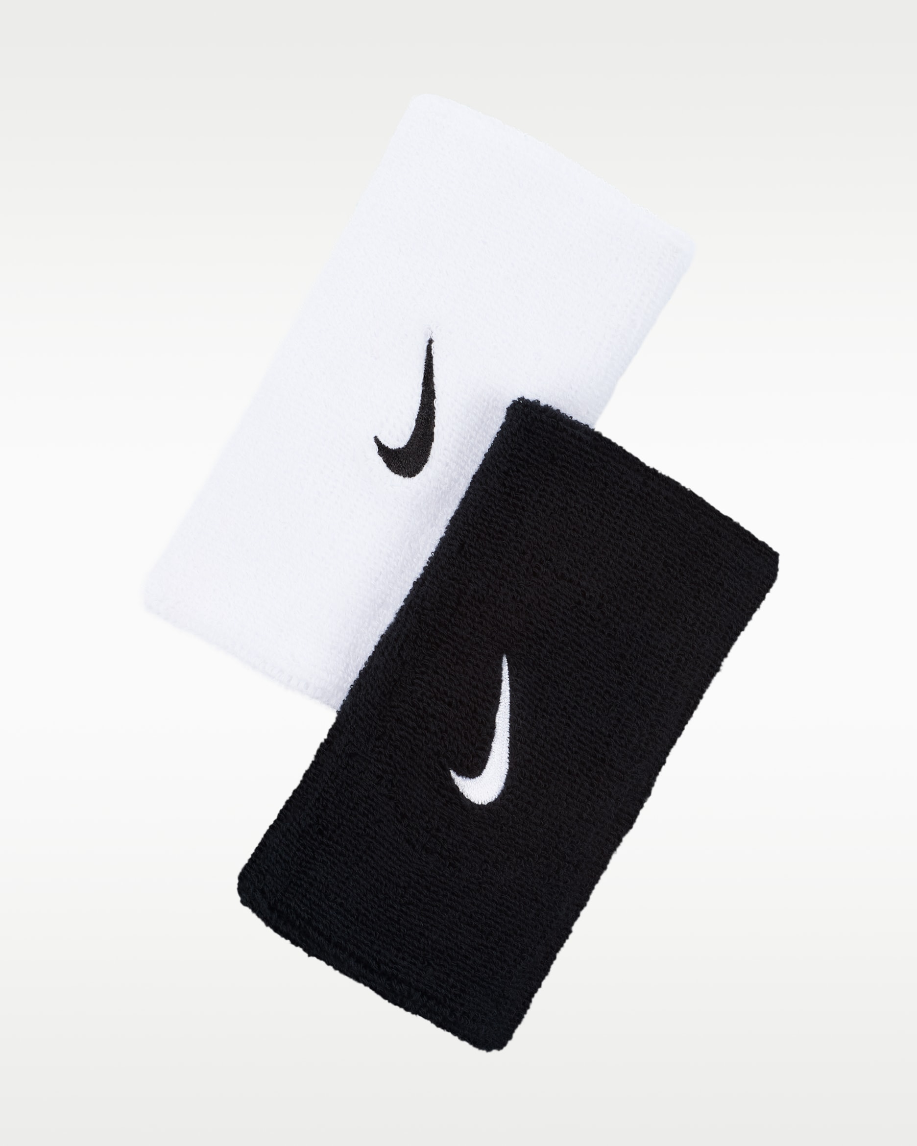 나이키 스우시 더블와이드 리스트밴드 2.0(2팩) - 블랙/화이트/블랙