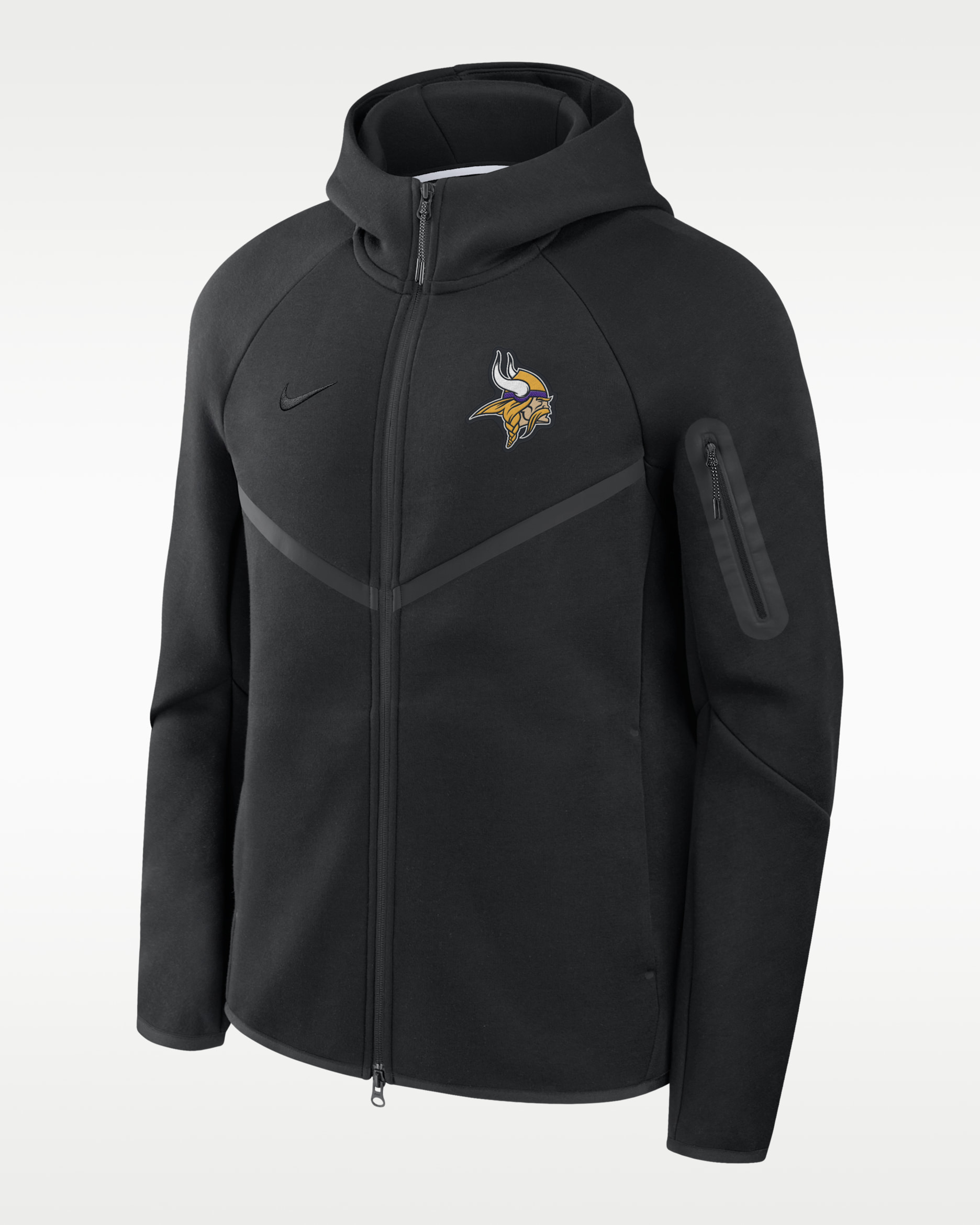 Minnesota Vikings Tech Fleece Windrunner Men's Nike NFL Full-Zip Hooded Jacket - Black