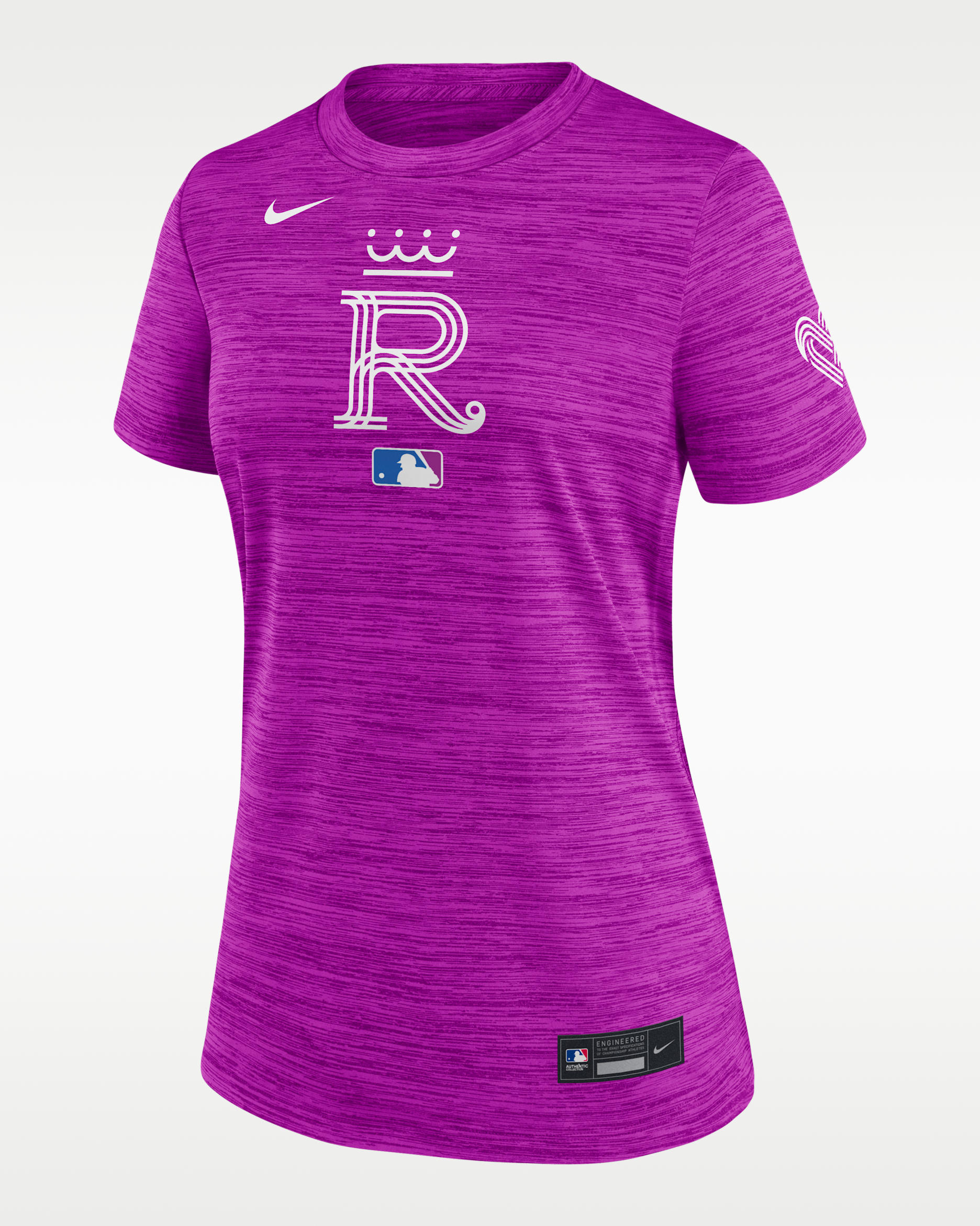 Kansas City Royals Authentic Collection City Connect Velocity Women's Nike Dri-FIT MLB T-Shirt - Purple