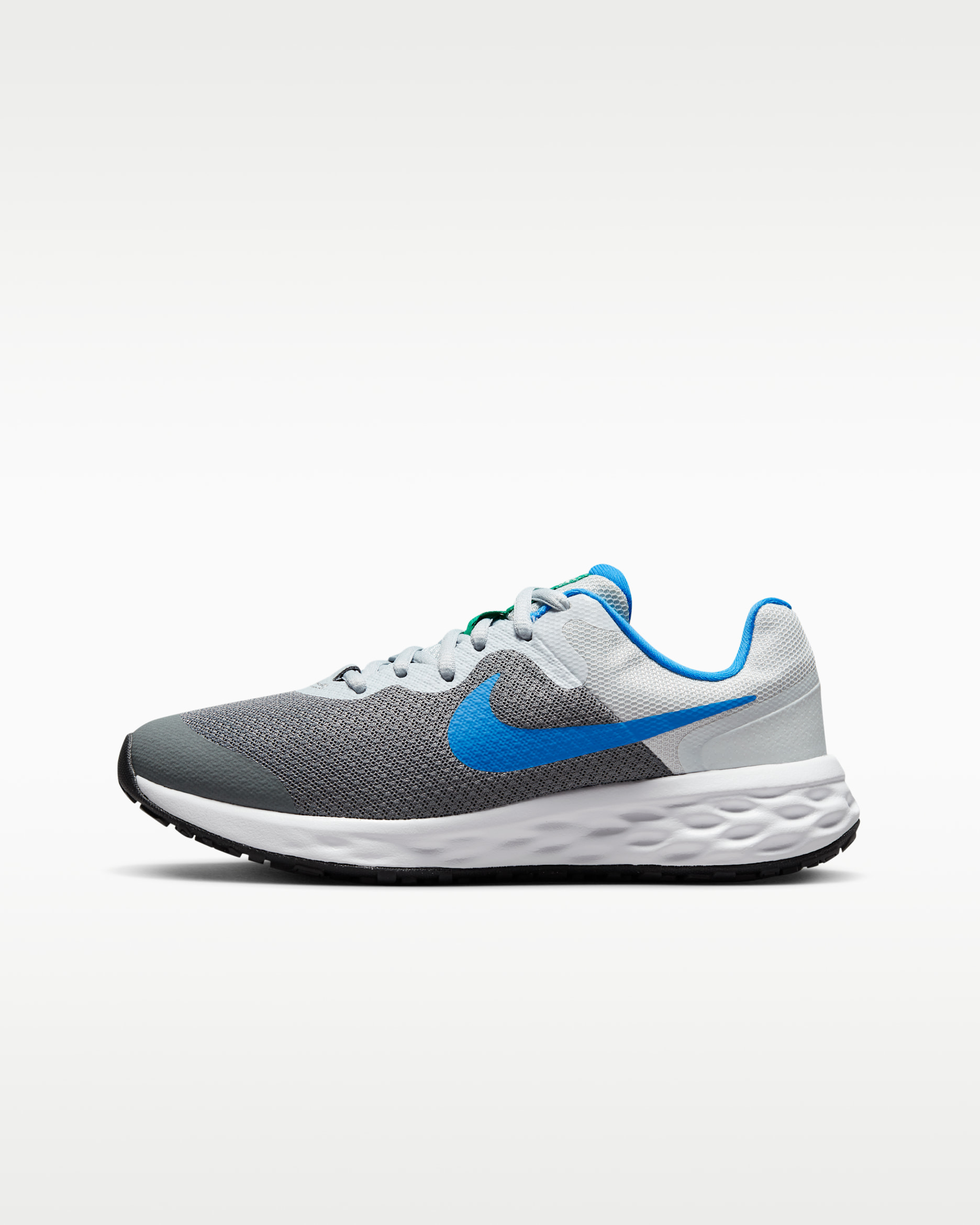 ナイキ レボリューション 6 ジュニア ロード ランニングシューズ - クールグレー/ディープロイヤルブルー/ピュアプラチナム/フォトブルー