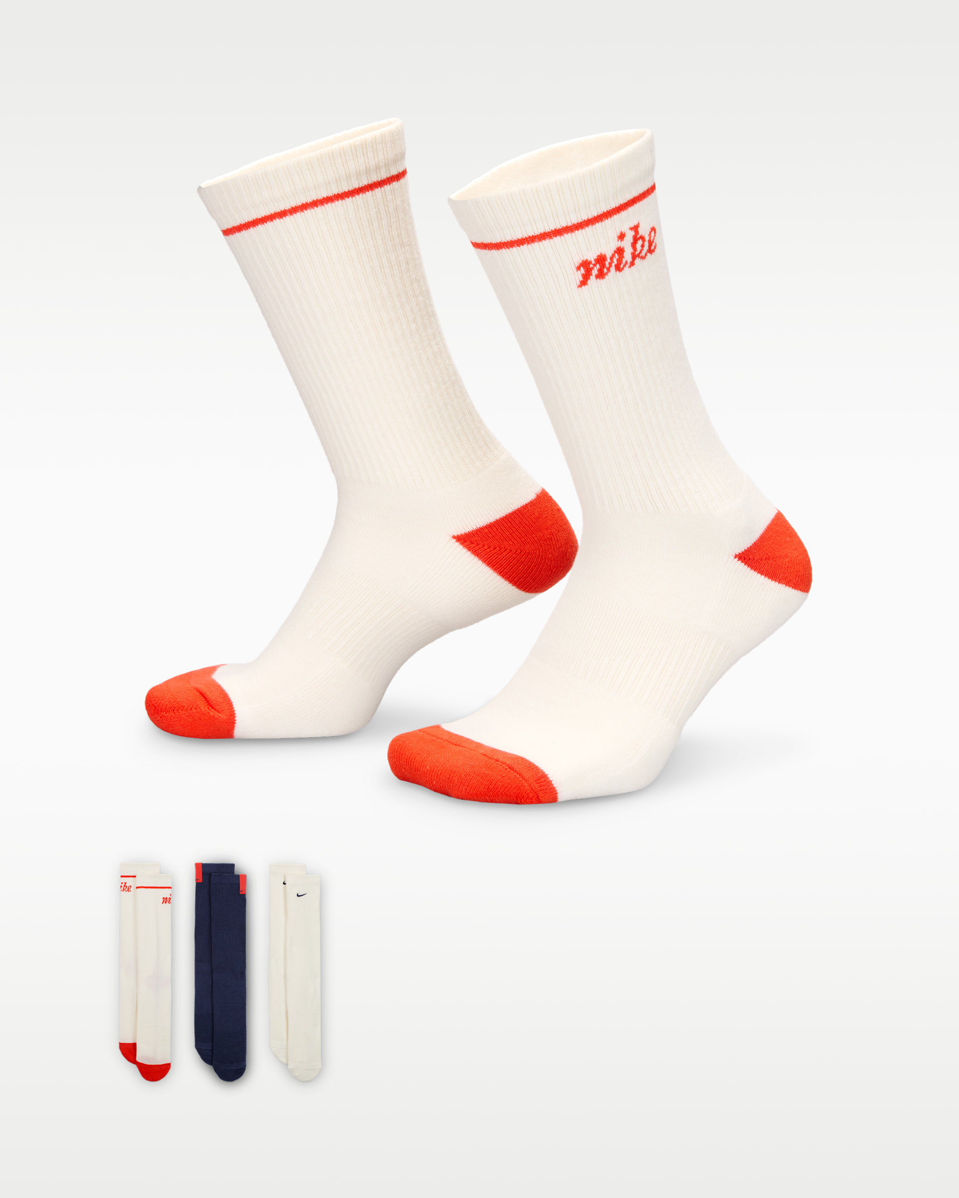 Nike Everyday Plus Cushioned Crew Socks (3 Pairs) - Multi-Colour