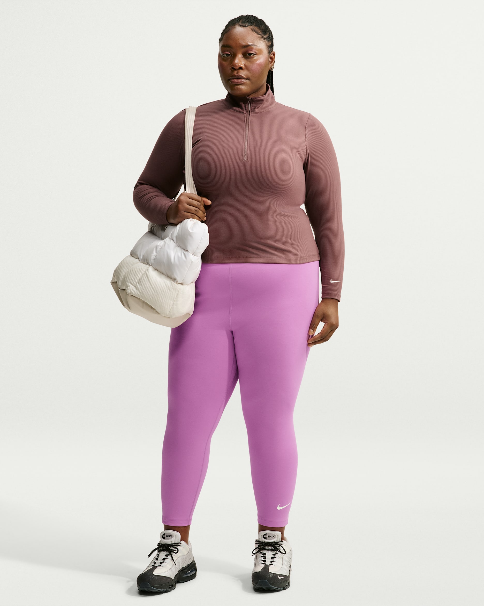 Nike Sportswear Classic Women's High-Waisted 7/8 Leggings (Plus Size) - Light Magenta/Sail