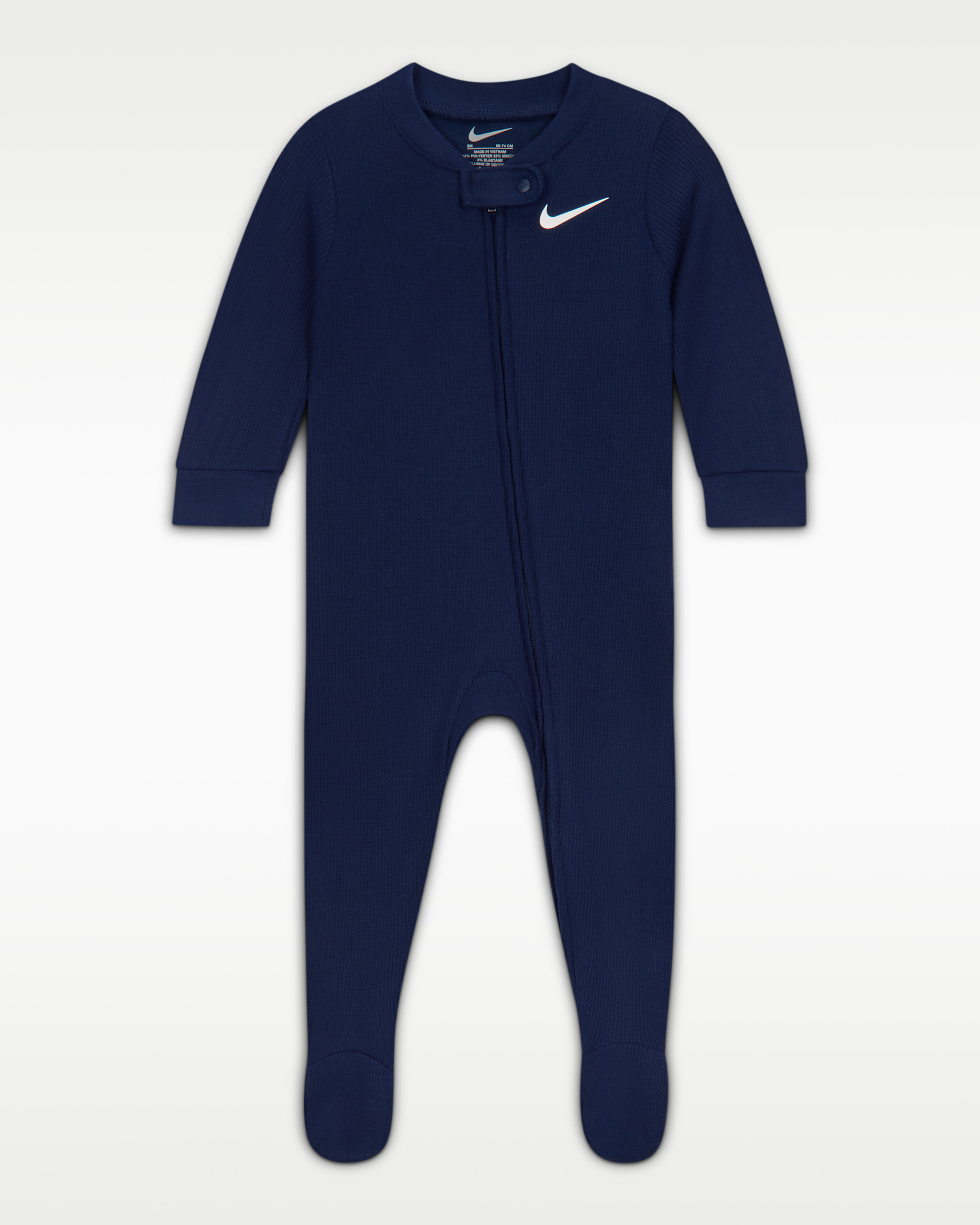 Nike Baby Viscose Waffle Knit Footed Coverall - Midnight Navy