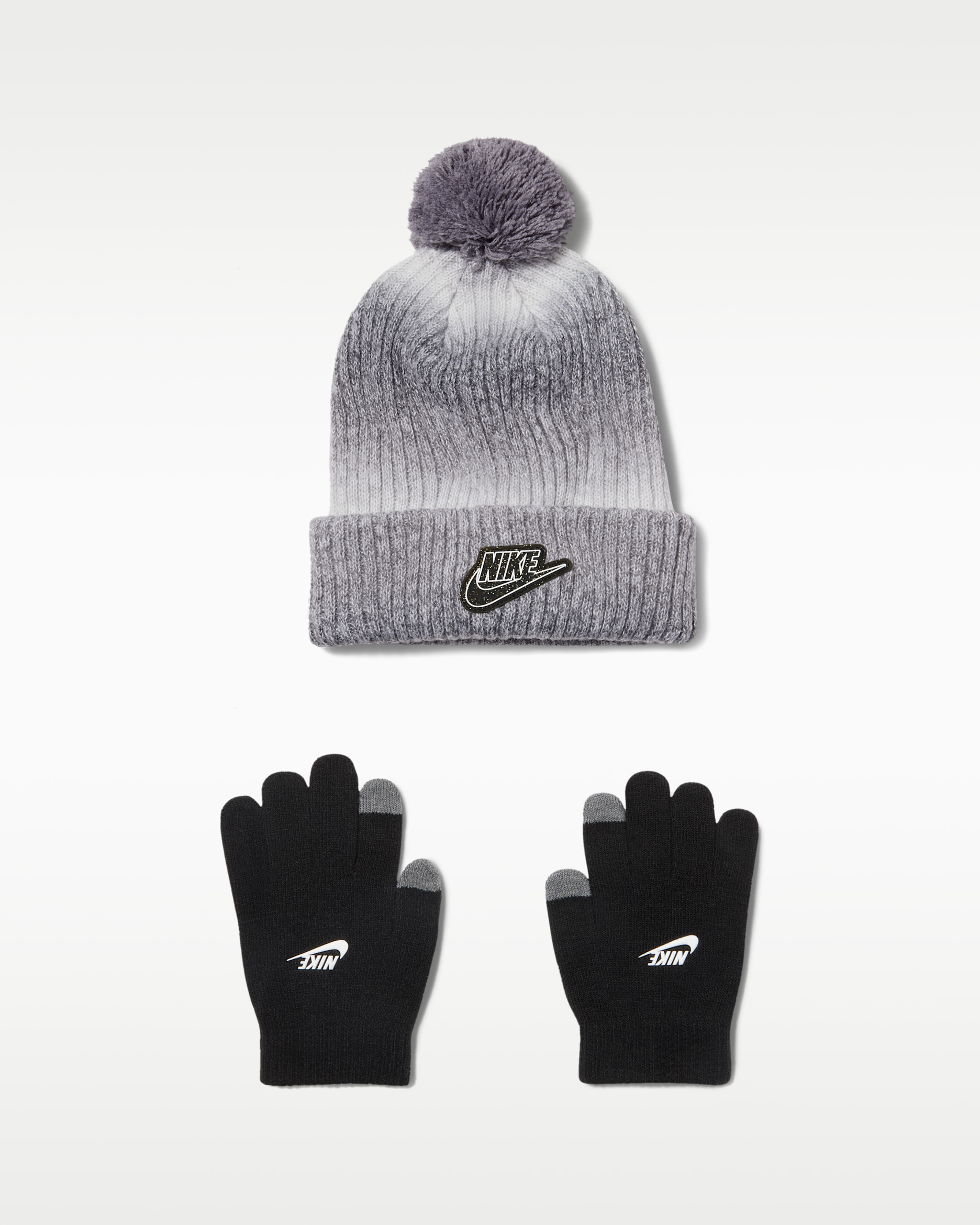 Dvoudílná souprava Nike Gradient Peak s čepicí s bambulí pro větší děti - Černá