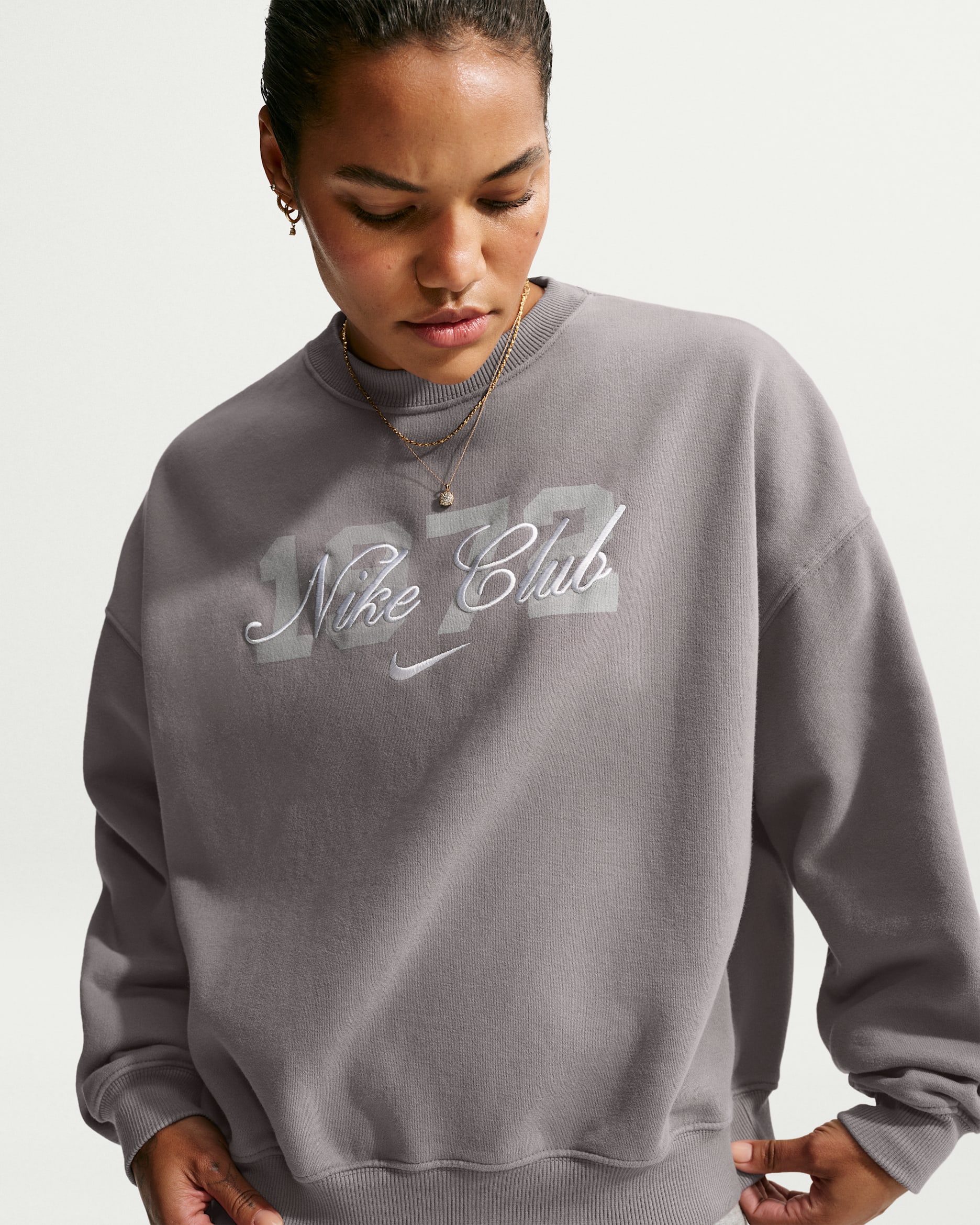 Haut oversize Nike Studio Fleece Medium Weight pour femme - Pencil Point