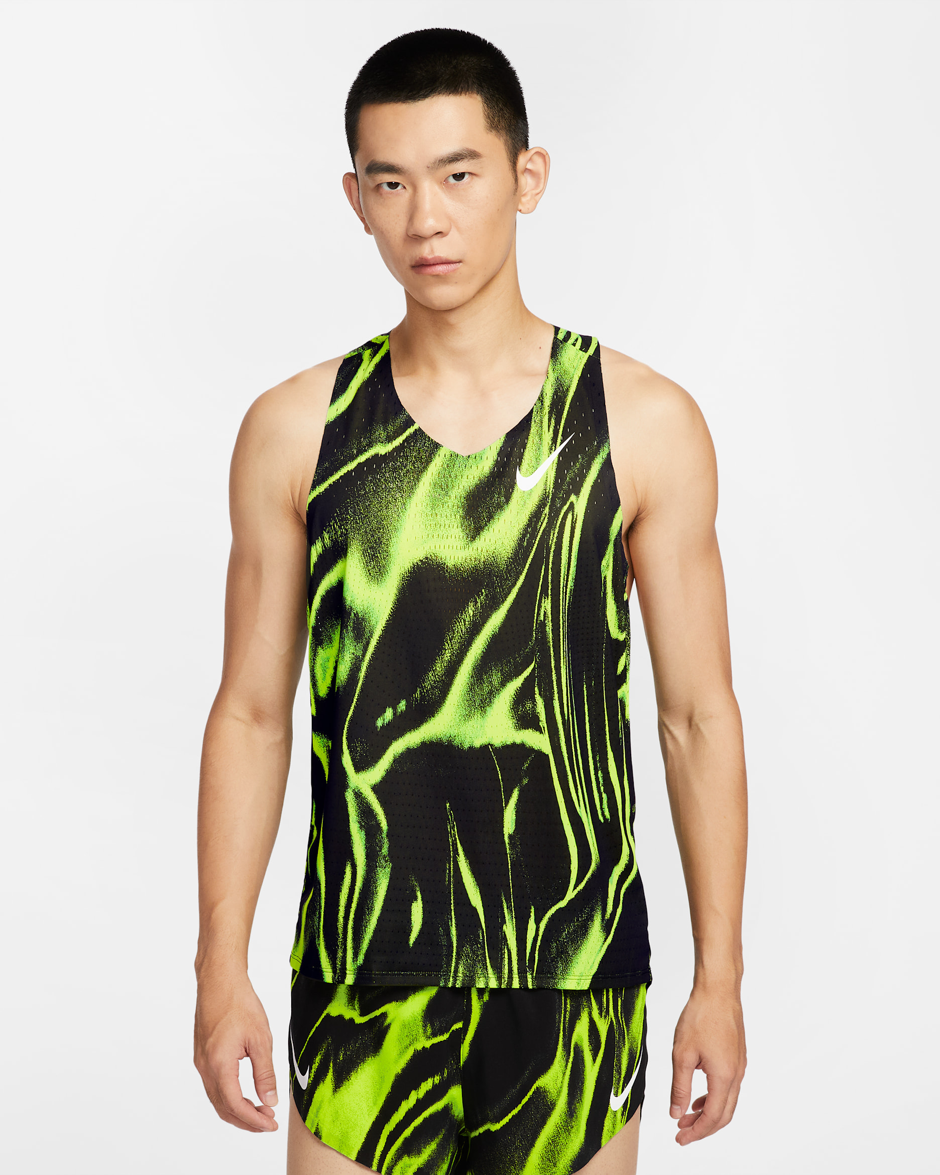 Nike AeroSwift Men's Dri-FIT ADV Running Singlet - Volt/White