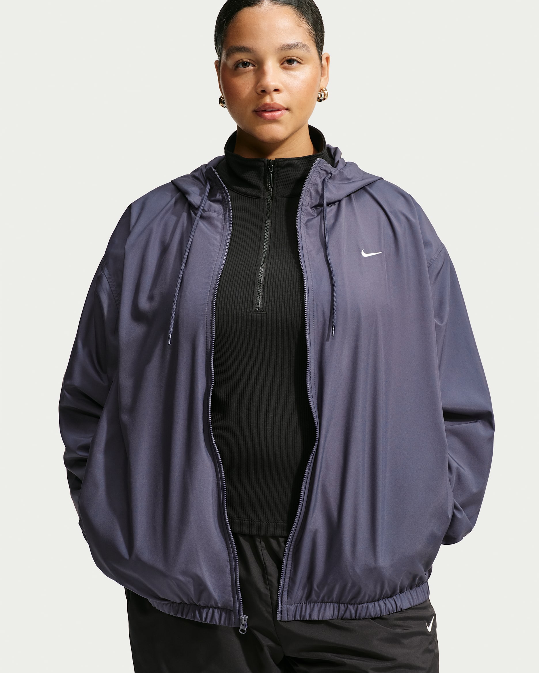 Nike Sportswear Women's Loose UV Hooded Jacket (Plus Size) - Gridiron/Sail