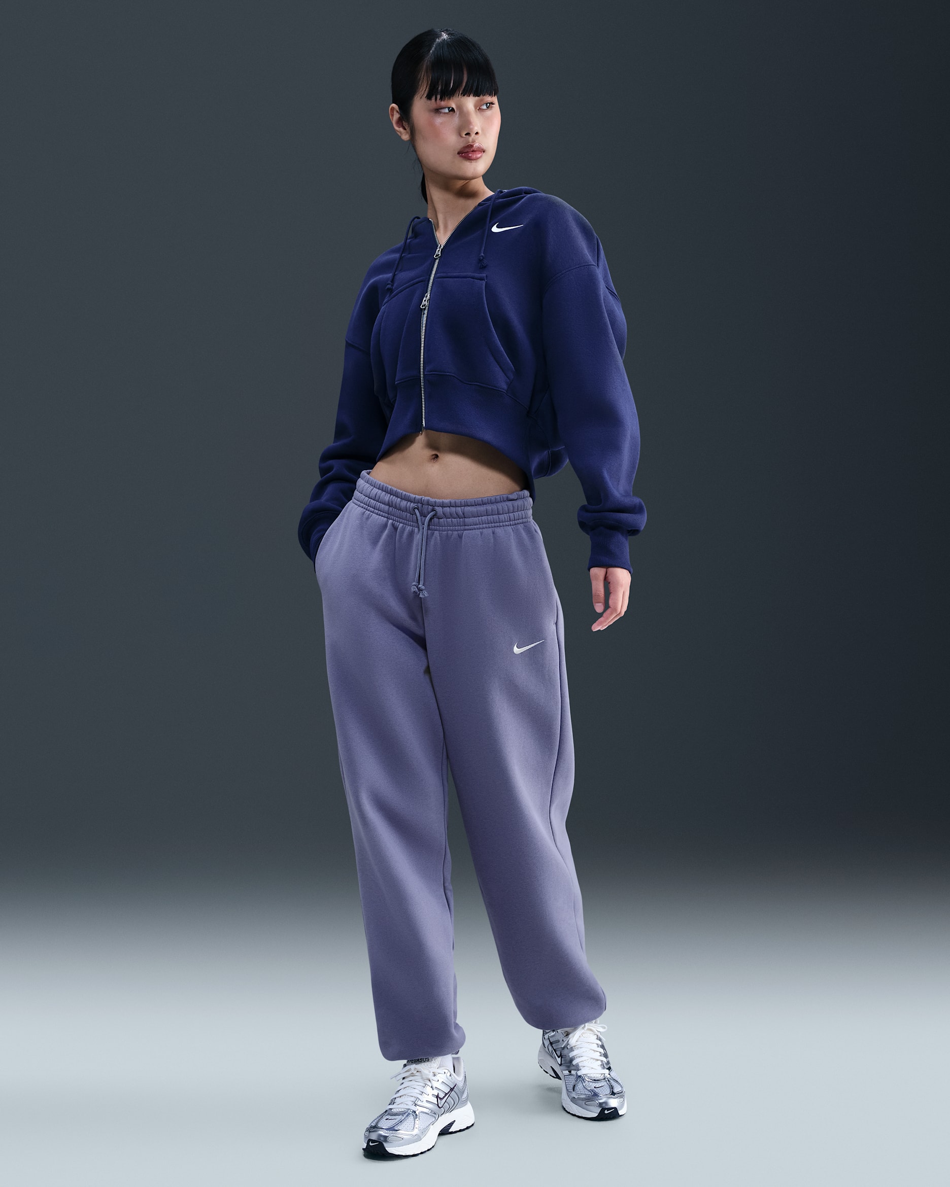 Nike Sportswear Phoenix Fleece Women's High-Waisted Oversized Sweatpants - World Indigo/Sail