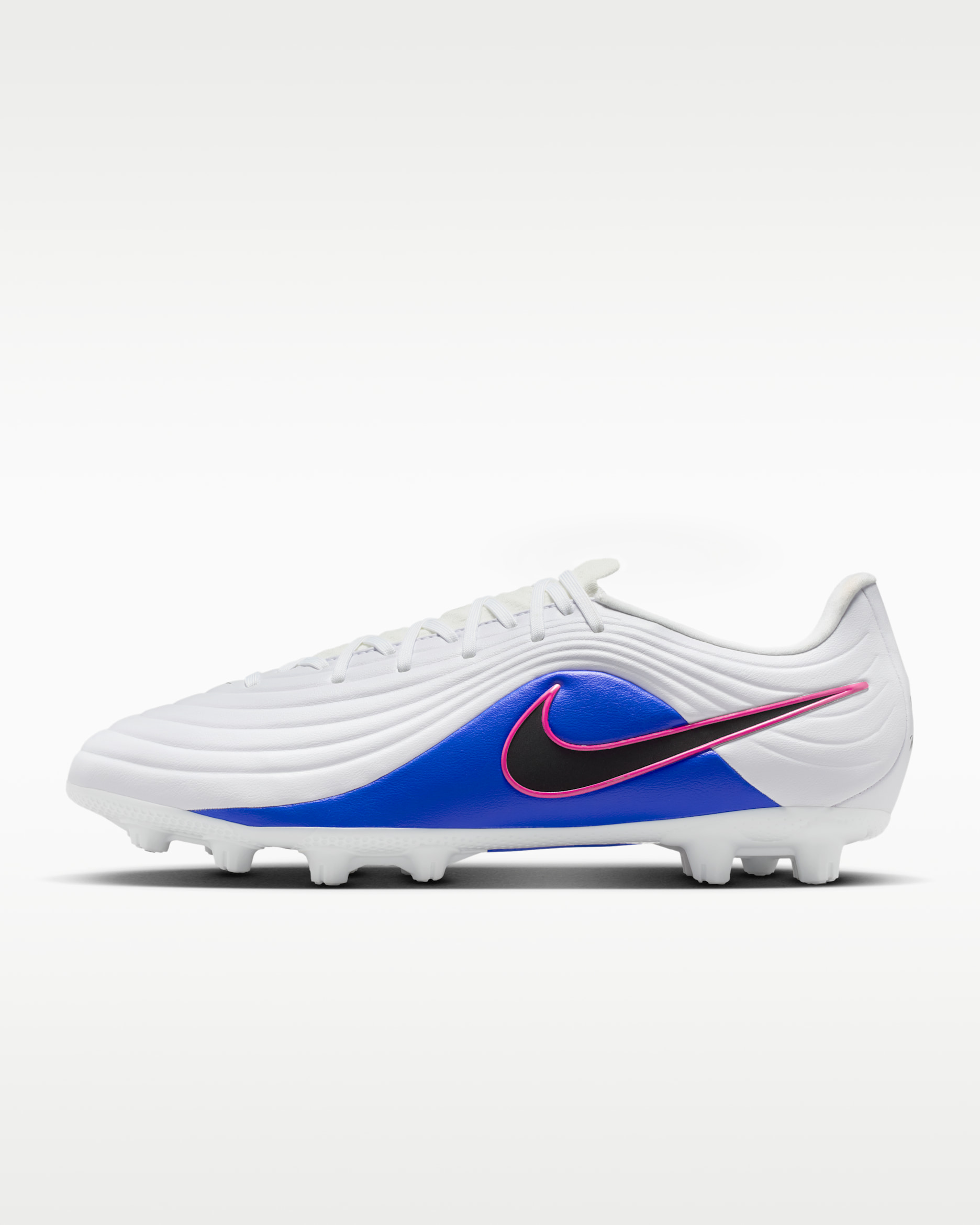 Nike Tiempo Maestro Academy Hard-Ground Low-Top Soccer Cleats - White/Racer Blue/Pink Blast/Black