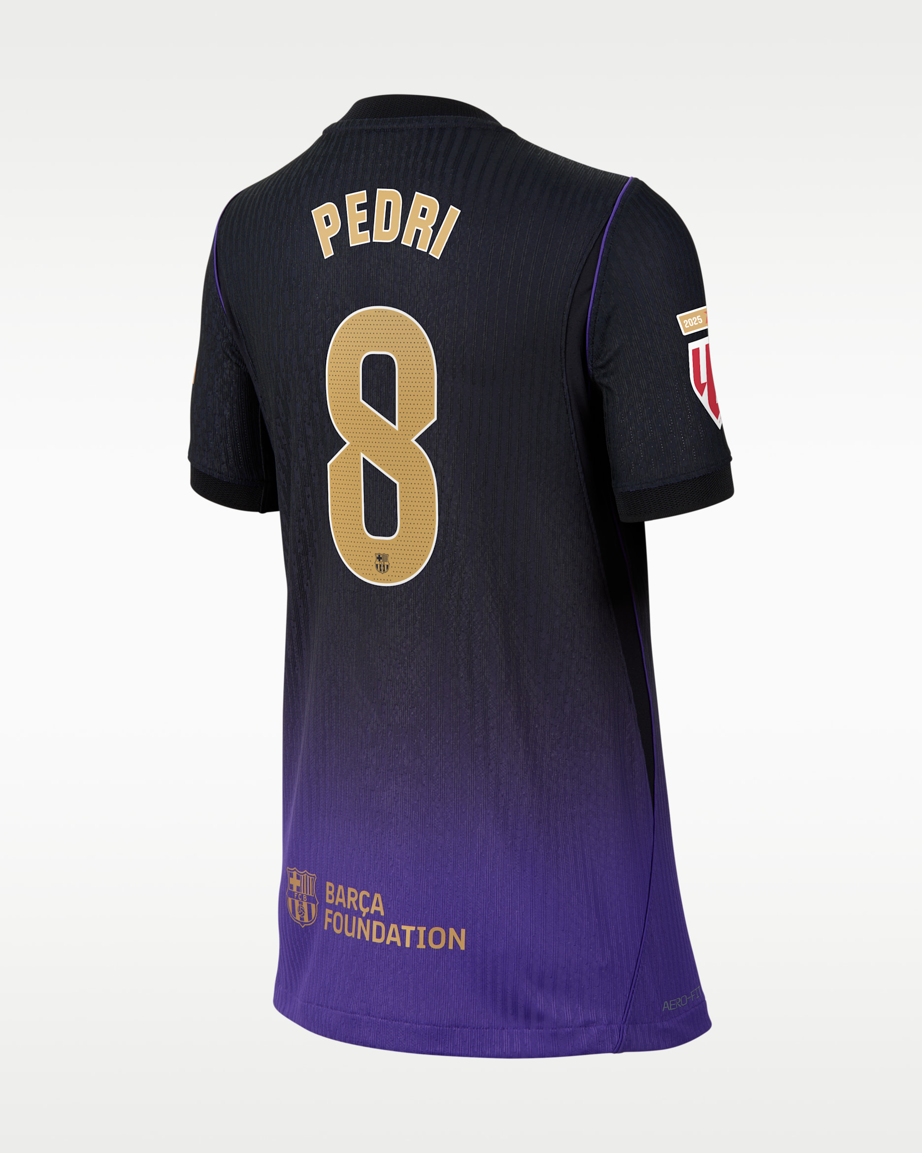 Pedri Barcelona 2026/27 Match Away Kobe Big Kids' Nike Aero-FIT Soccer Jersey - Purple