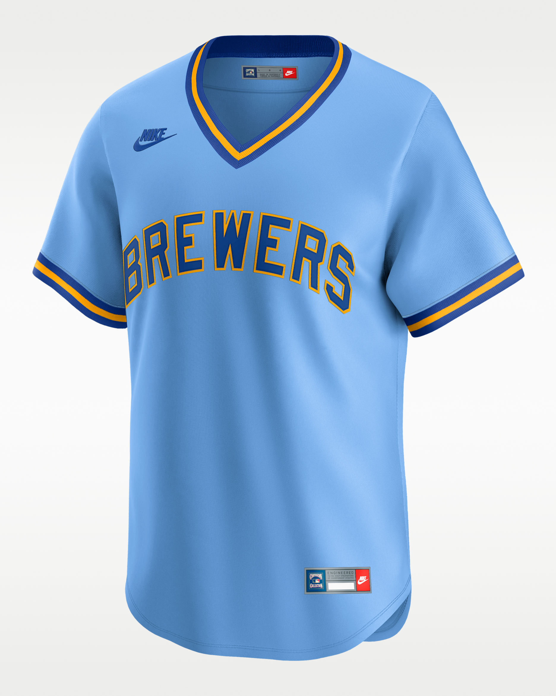 Jersey Nike Dri-FIT de la MLB Limited para hombre de Milwaukee Brewers Cooperstown - Azul claro