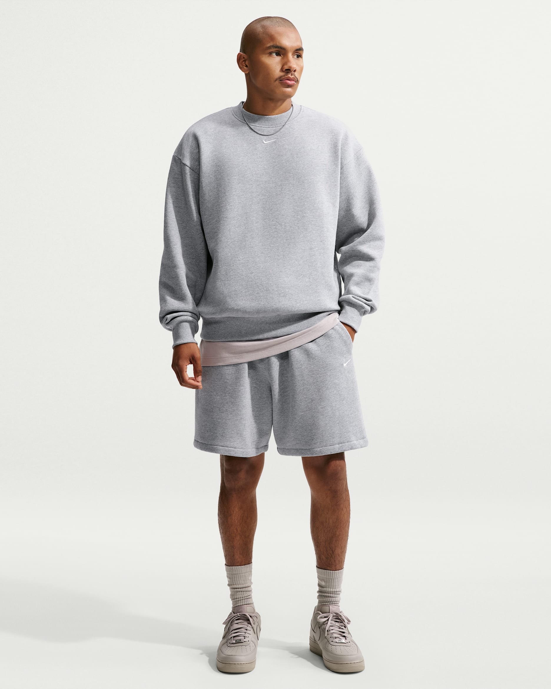 Shorts para hombre Nike Solo Fleece - Gris oscuro jaspeado/Vela